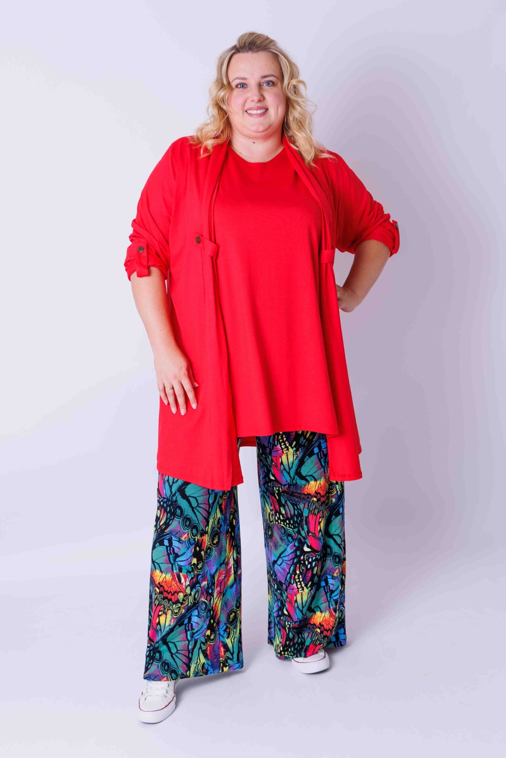 Wijde broek Judith vlinder abstract viscose