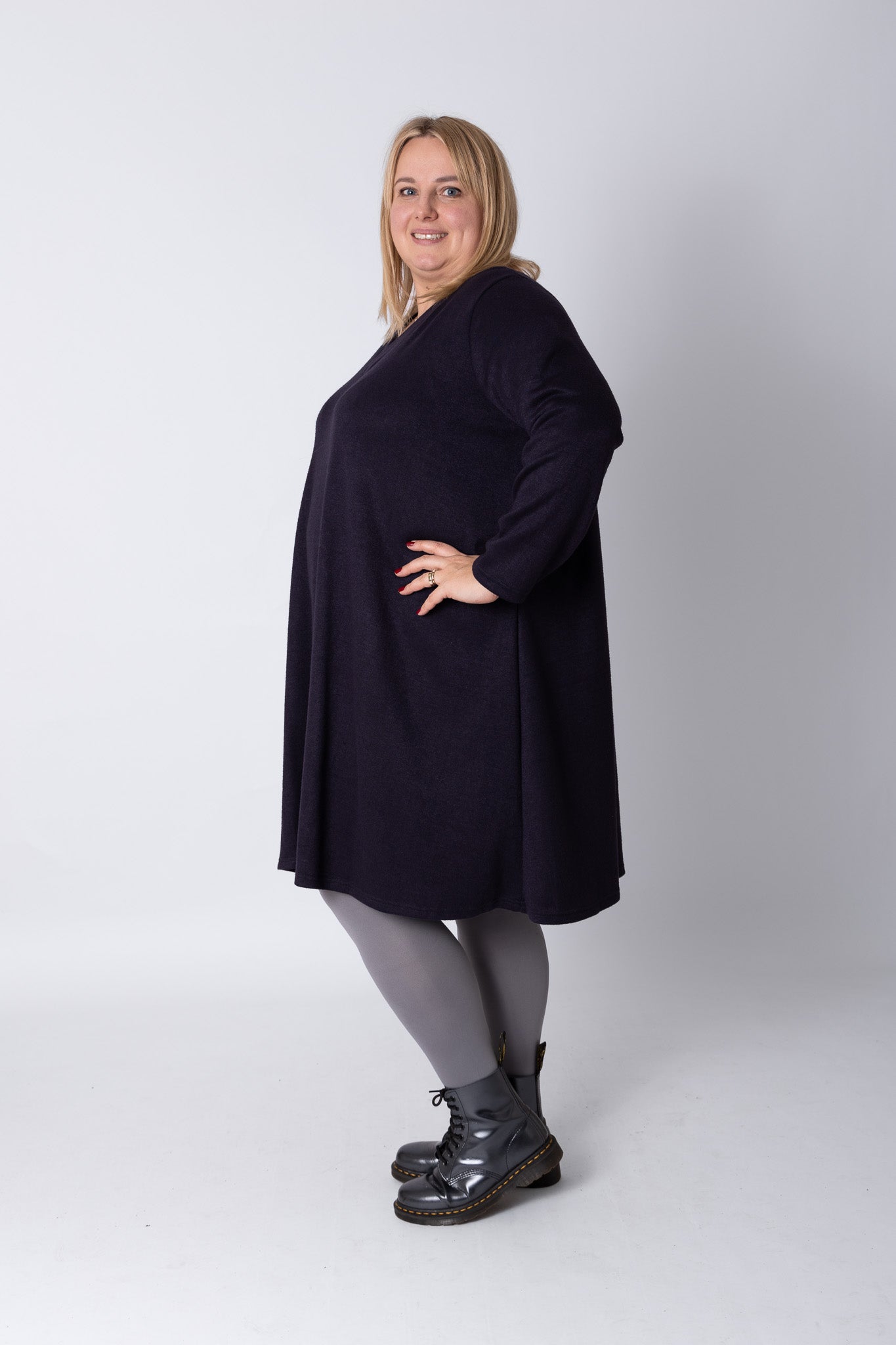 Warme Jurk Linda Wijde A-lijn 105 cm mohito