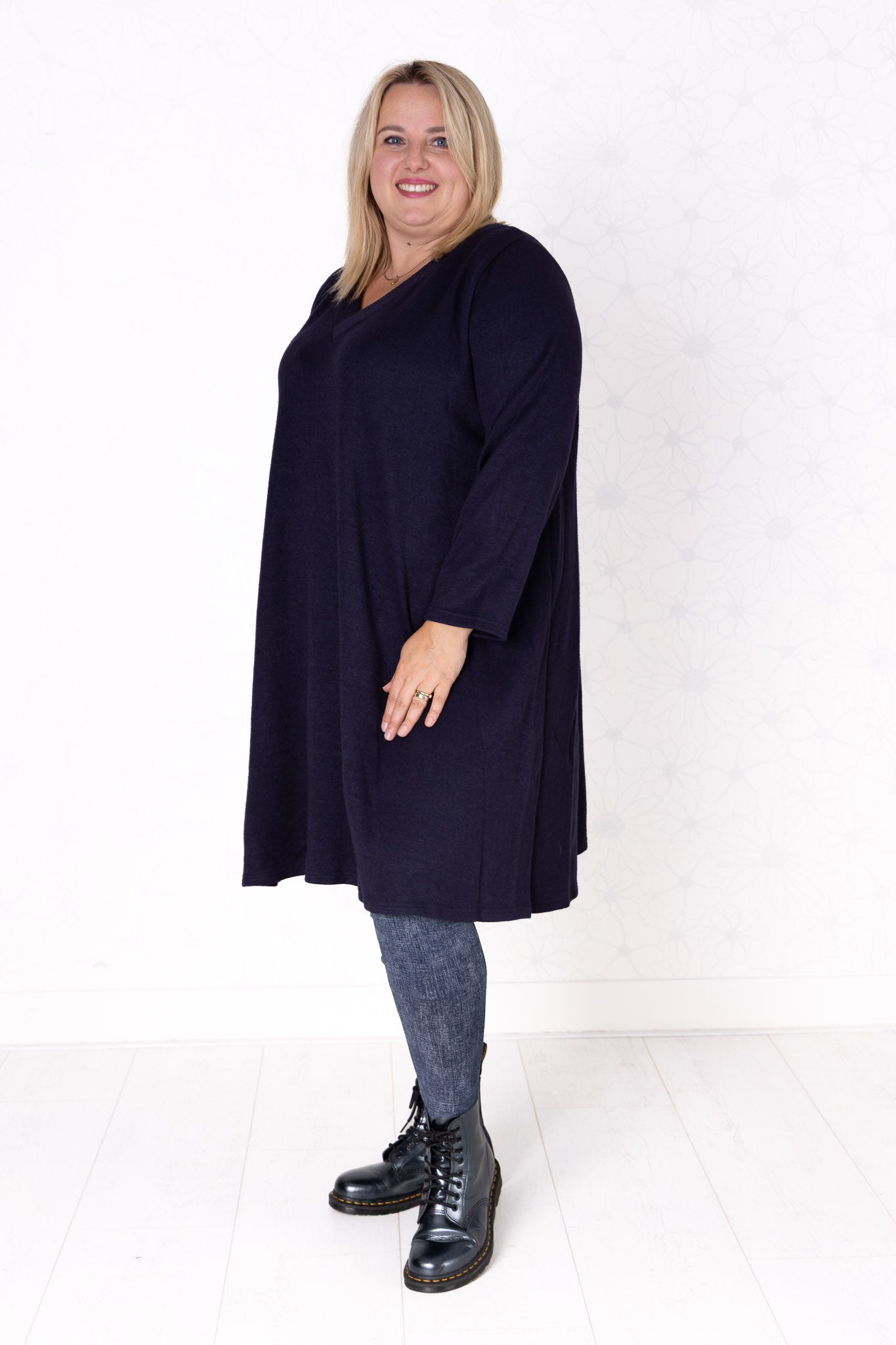 Warme Jurk Linda Wijde A-lijn 105 cm mohito