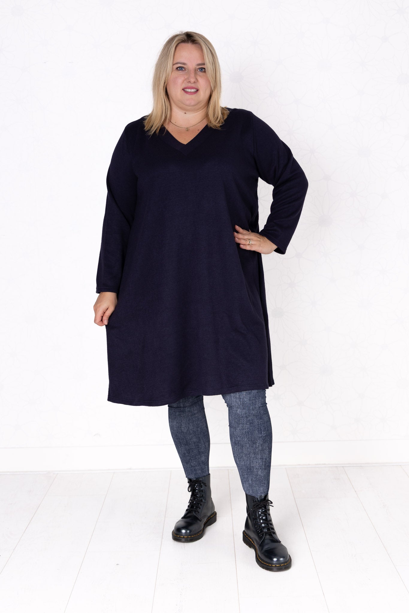 Warme Jurk Linda Wijde A-lijn 105 cm mohito
