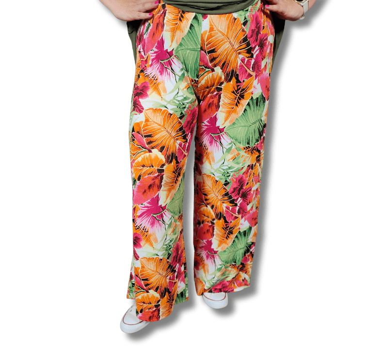 Wijde broek lang viscose maten 48-60