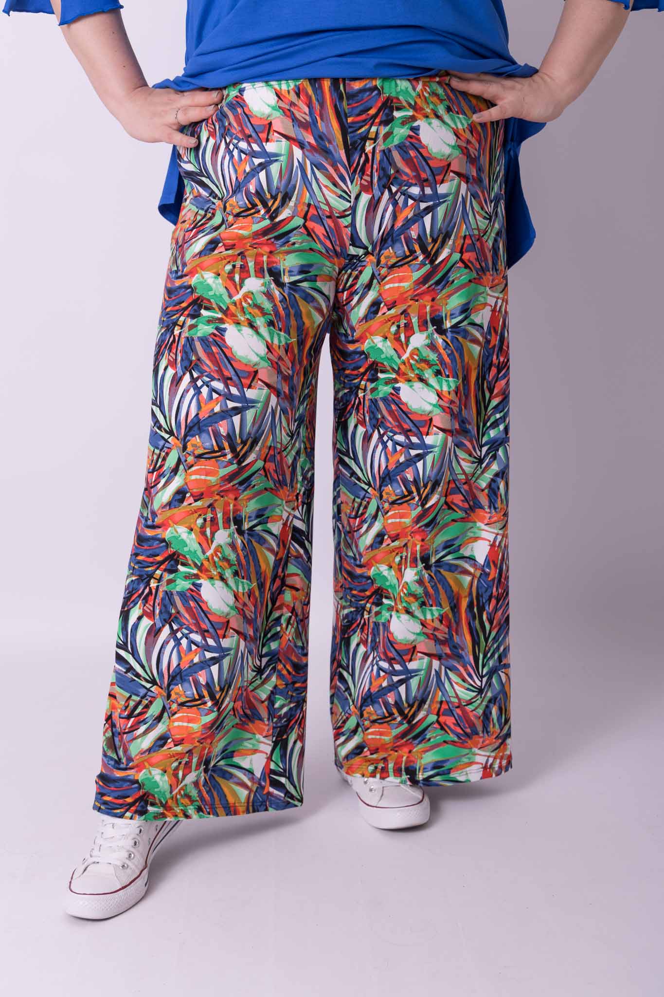 Wijde broek Judith fleurige varen viscose