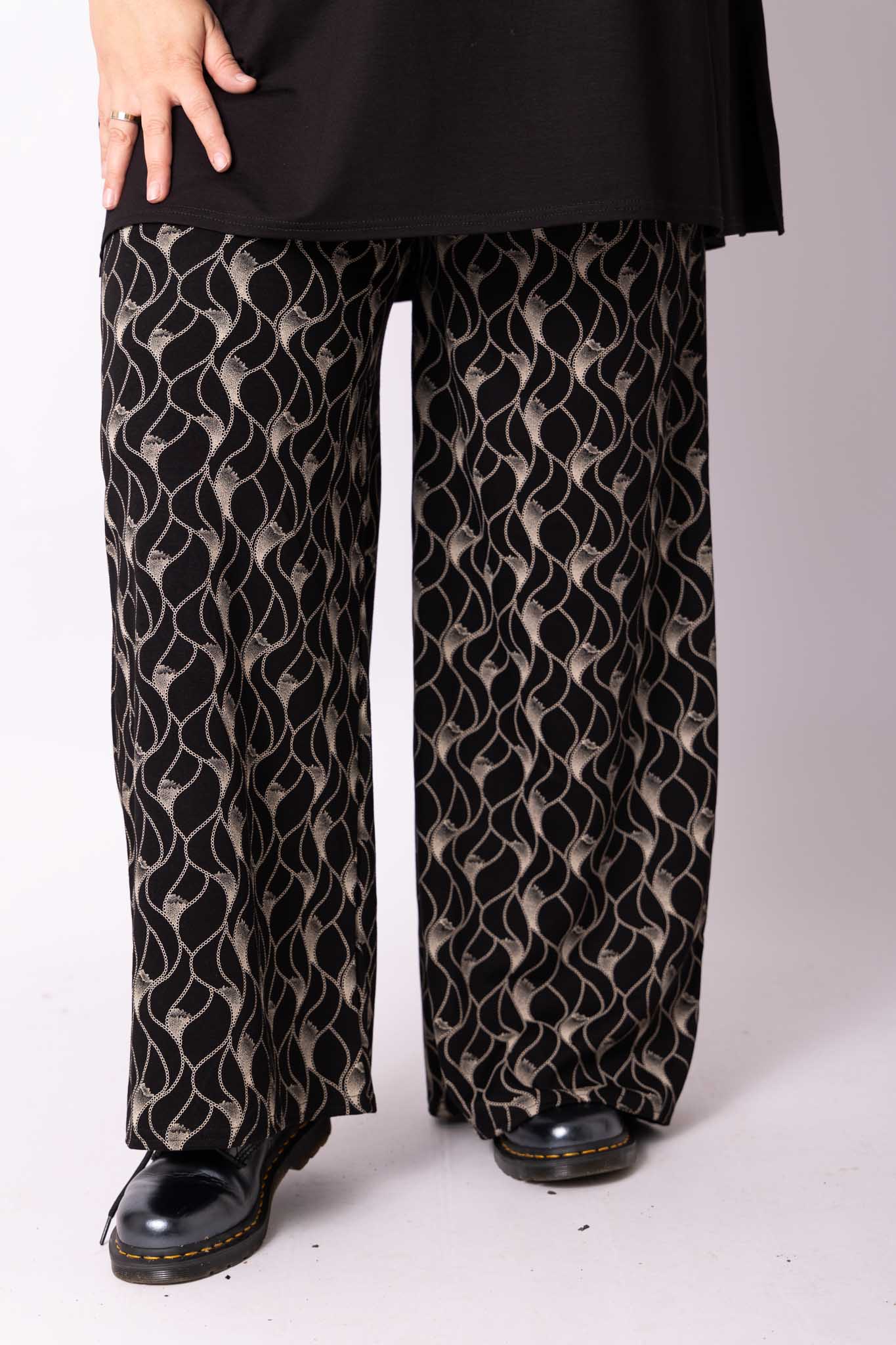 Wijde broek Suzette | Golven Spel | Modal Stof