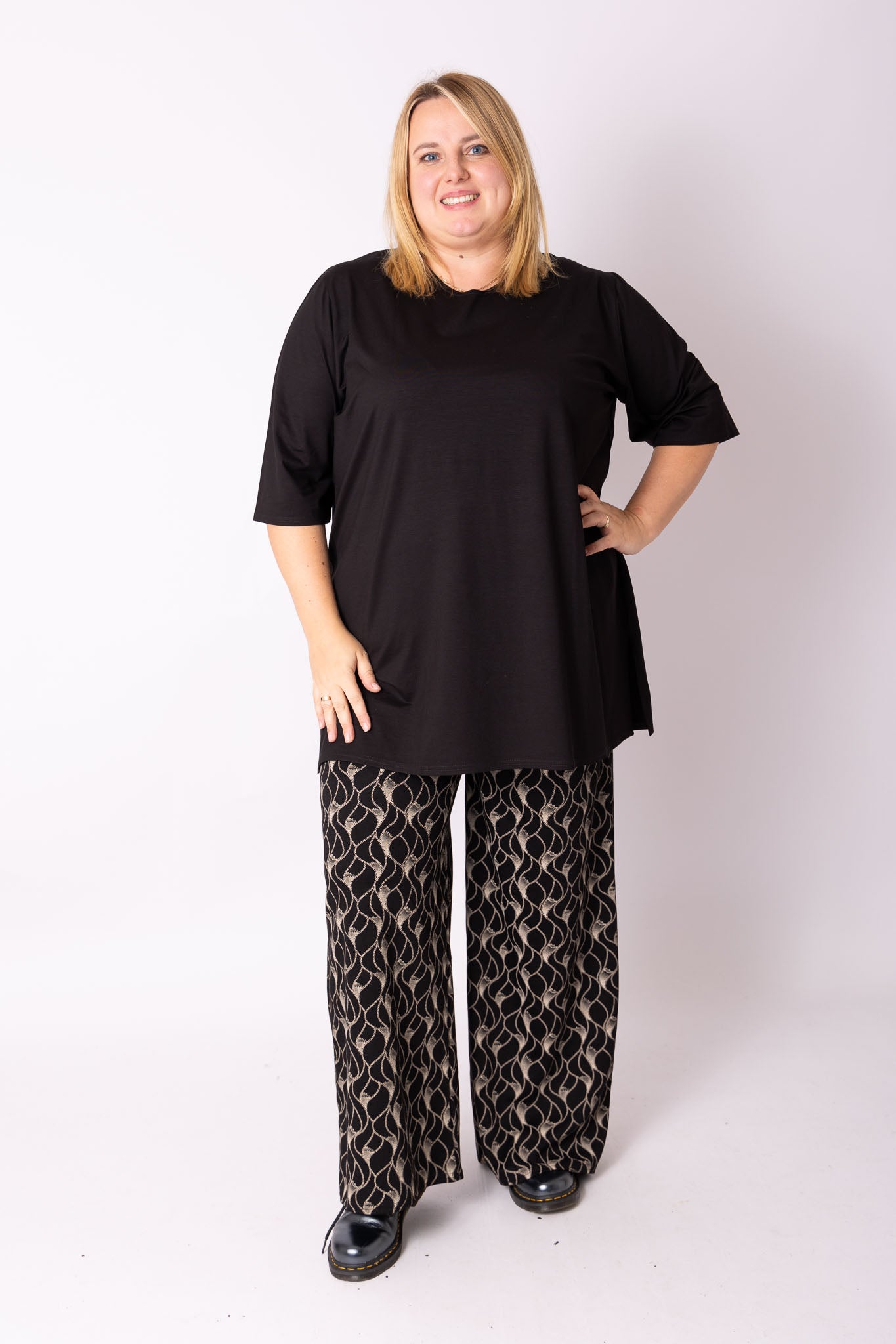 Wijde broek Suzette | Golven Spel | Modal Stof