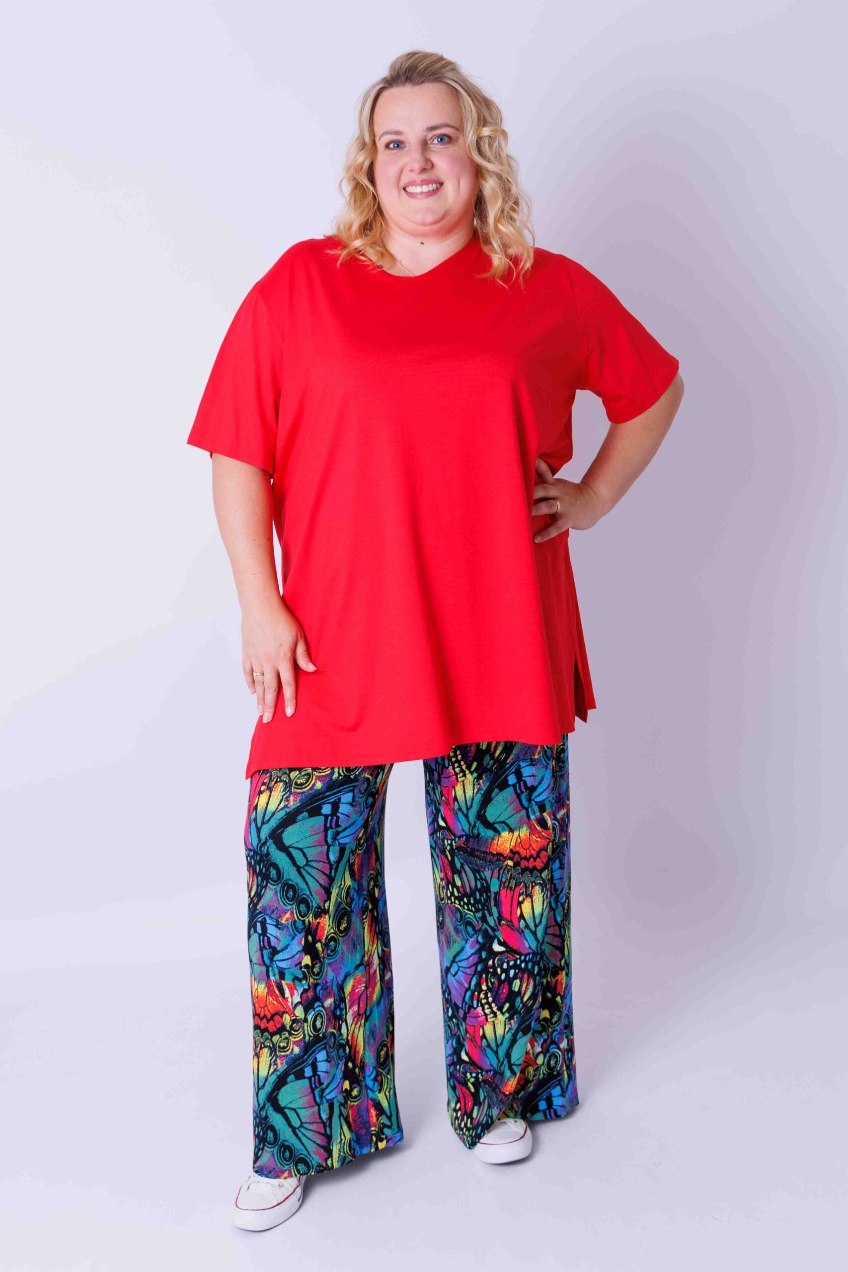 Wijde broek Judith vlinder abstract viscose