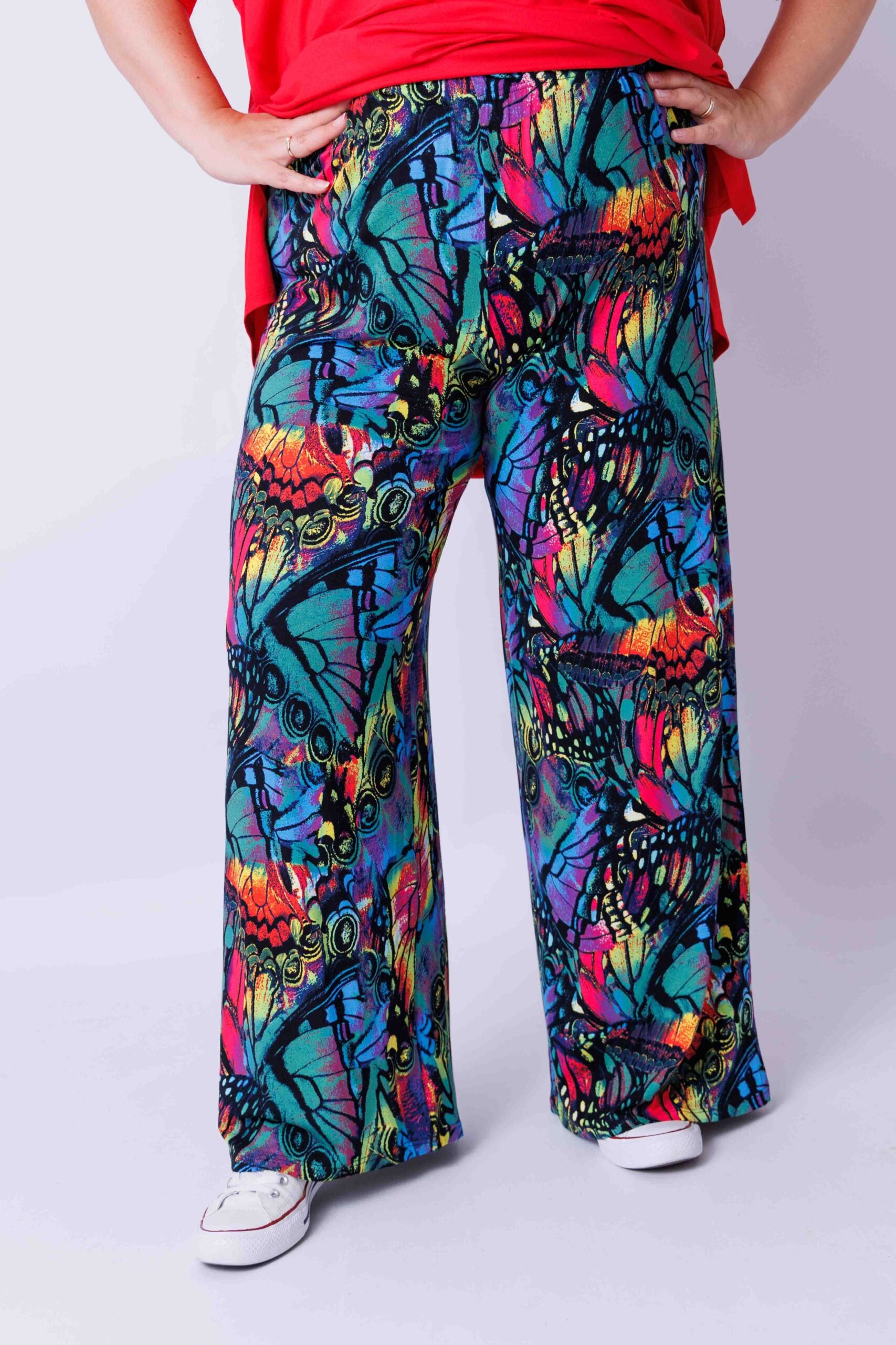 Wijde broek Judith vlinder abstract viscose