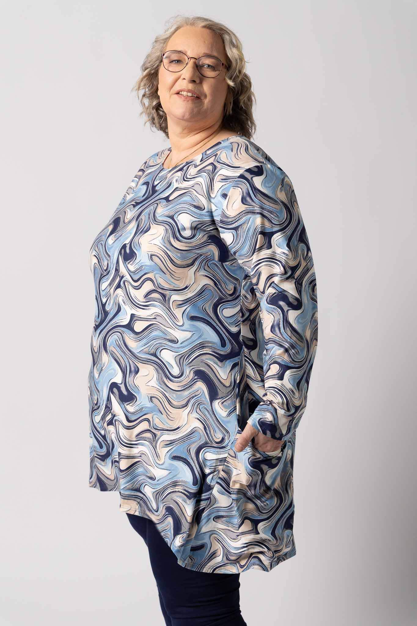 Top Bozenka |Blue Flow| KIMO stof| 85-95 cm