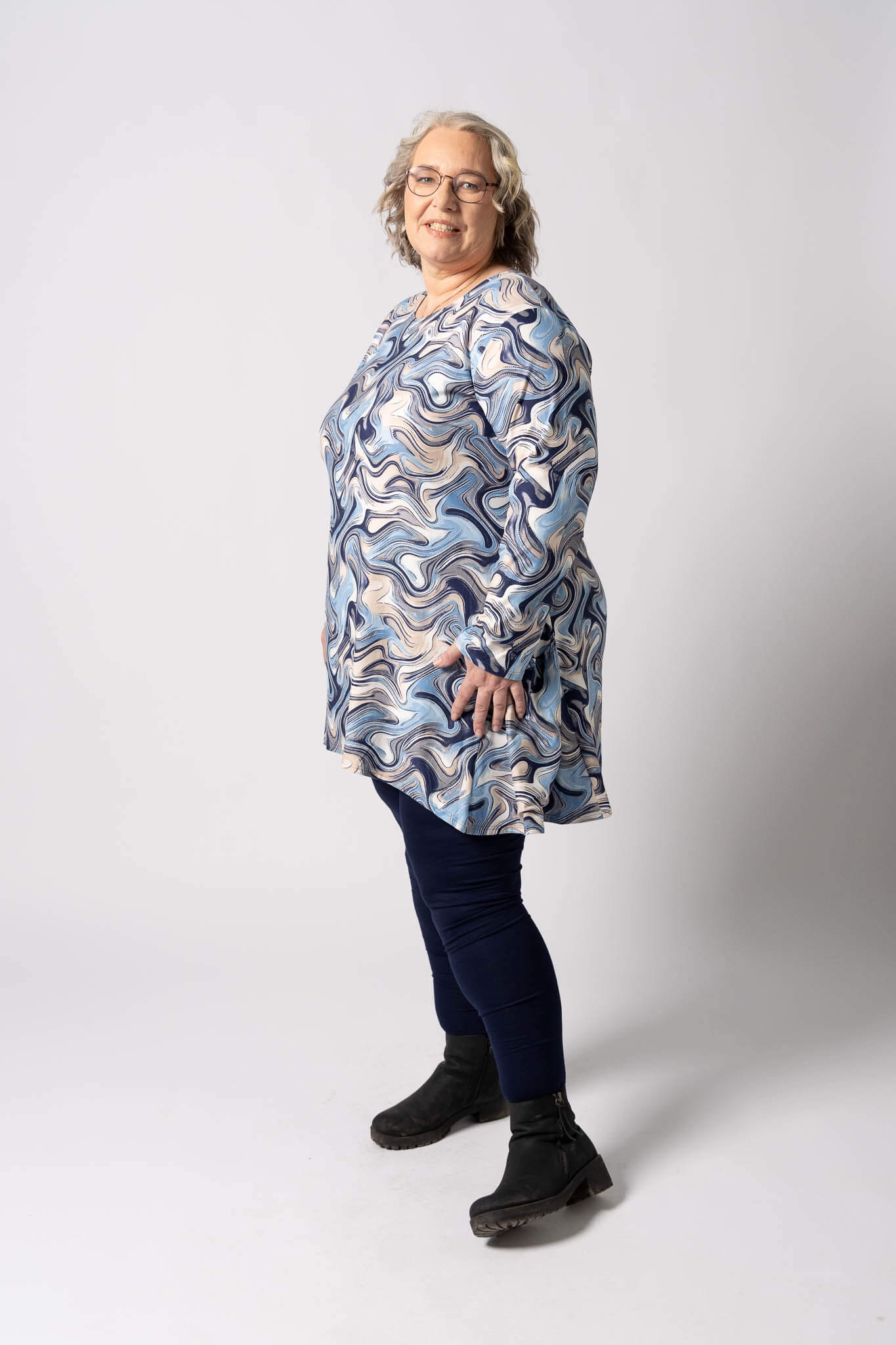 Top Bozenka |Blue Flow| KIMO stof| 85-95 cm