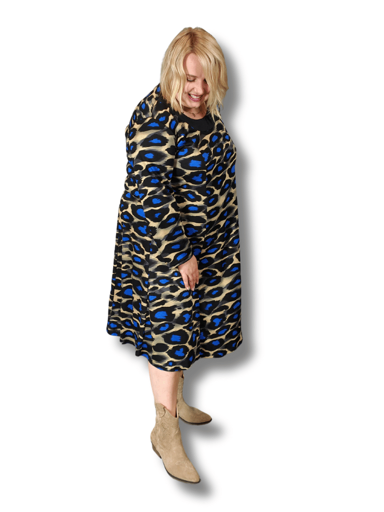 Jurk Bella blauw roze Modal