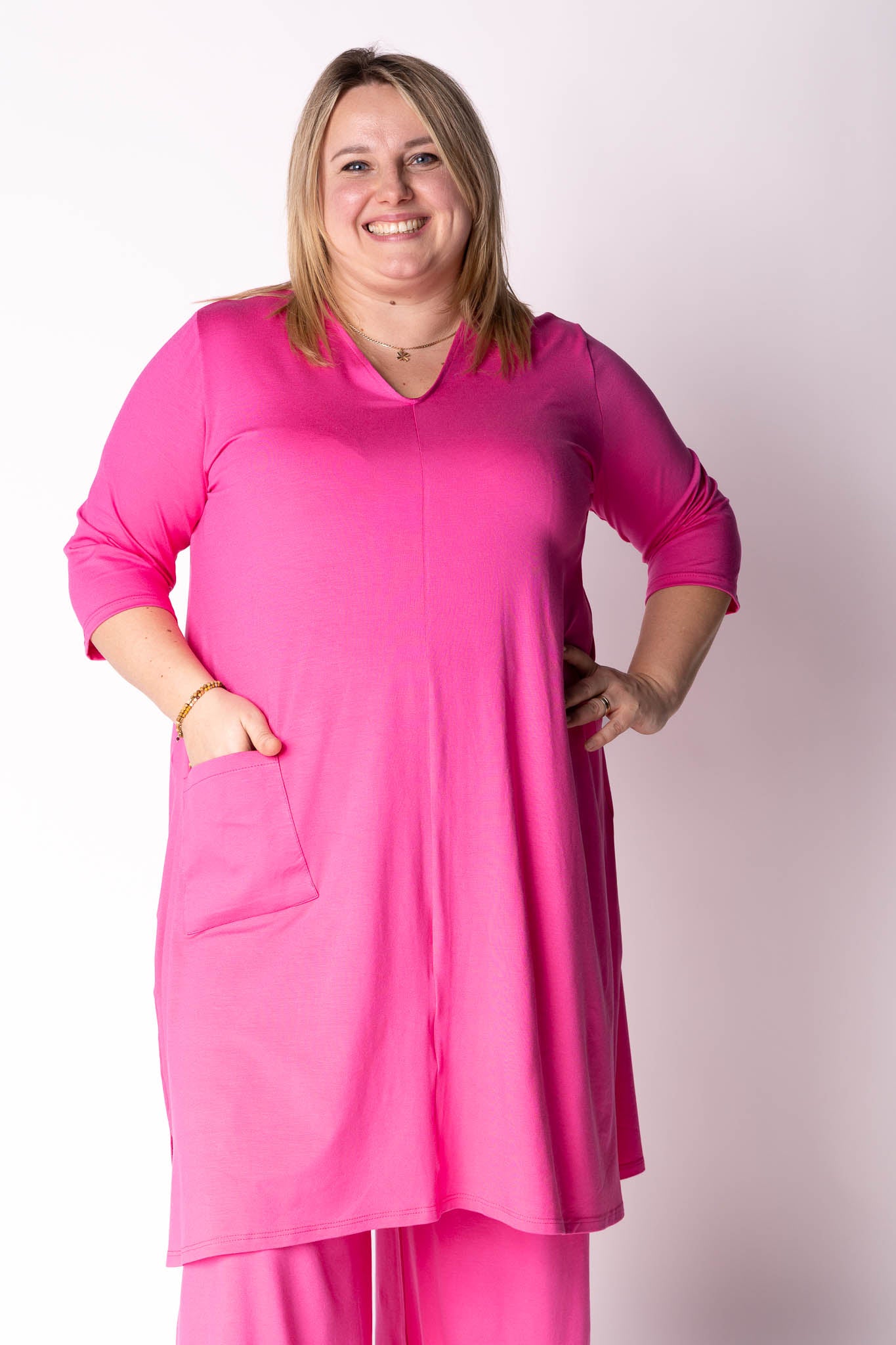 Tuniek Gonny | A-lijn | 3/4 mouw | Viscose | 110 cm