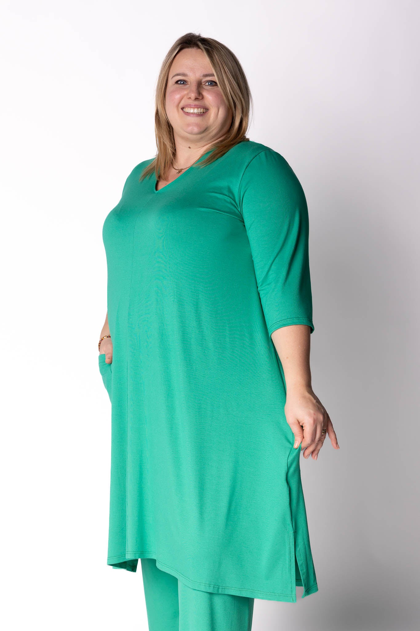 Tuniek Gonny | A-lijn | 3/4 mouw | Viscose | 110 cm