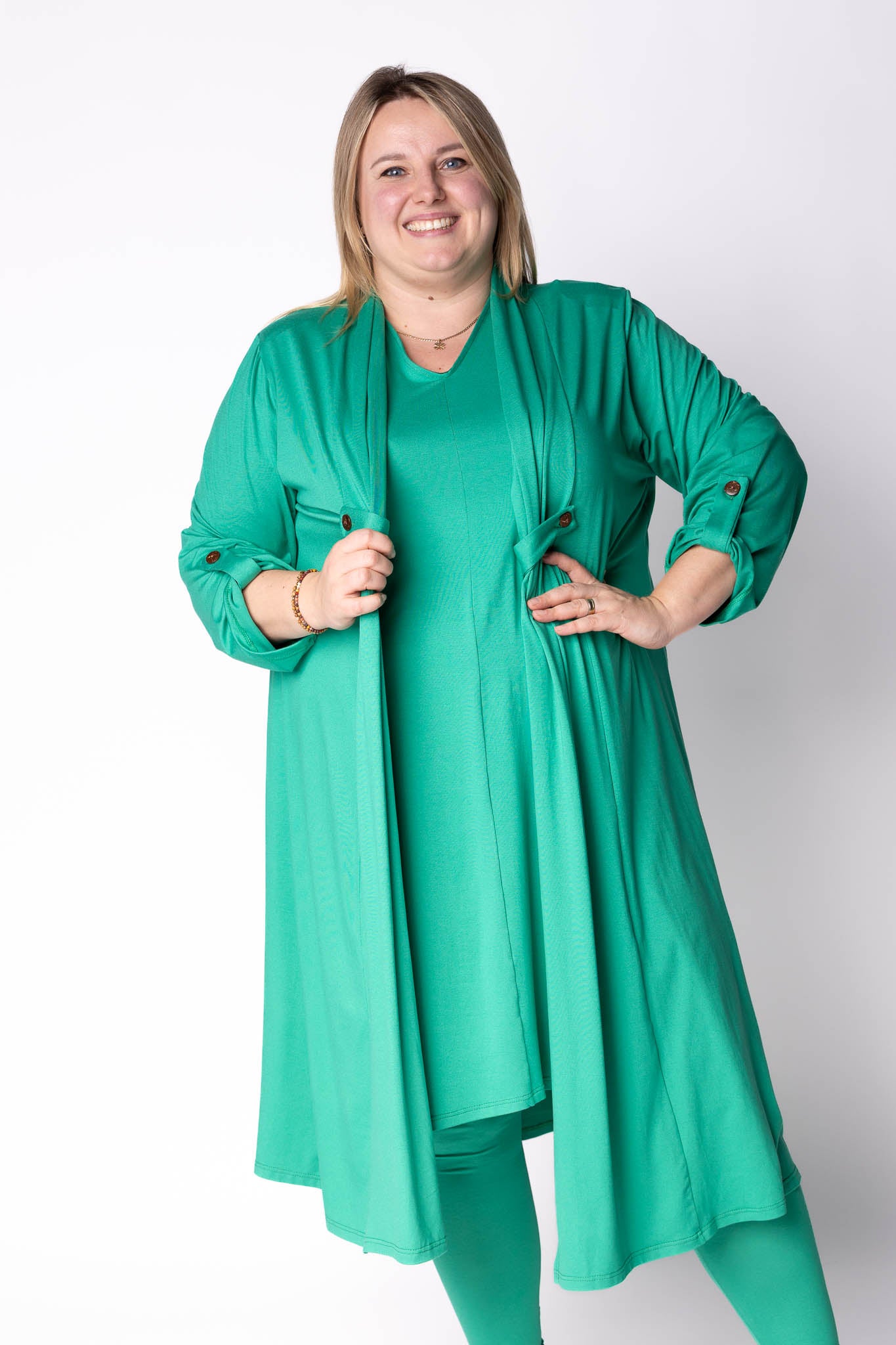 Vest Renske | Viscose | Oprol mouwen | 120cm