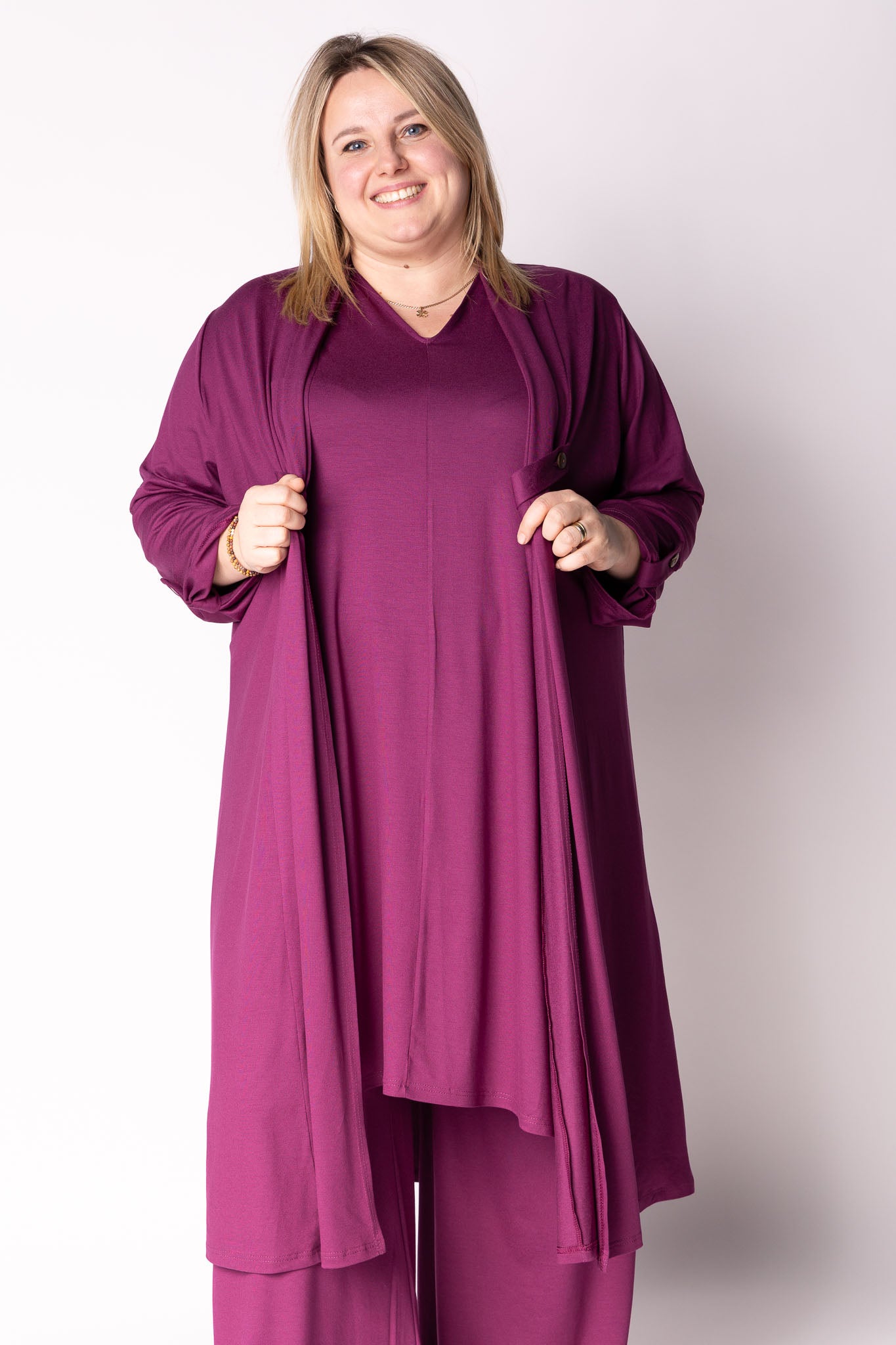 Vest Renske | Viscose | Oprol mouwen | 120cm