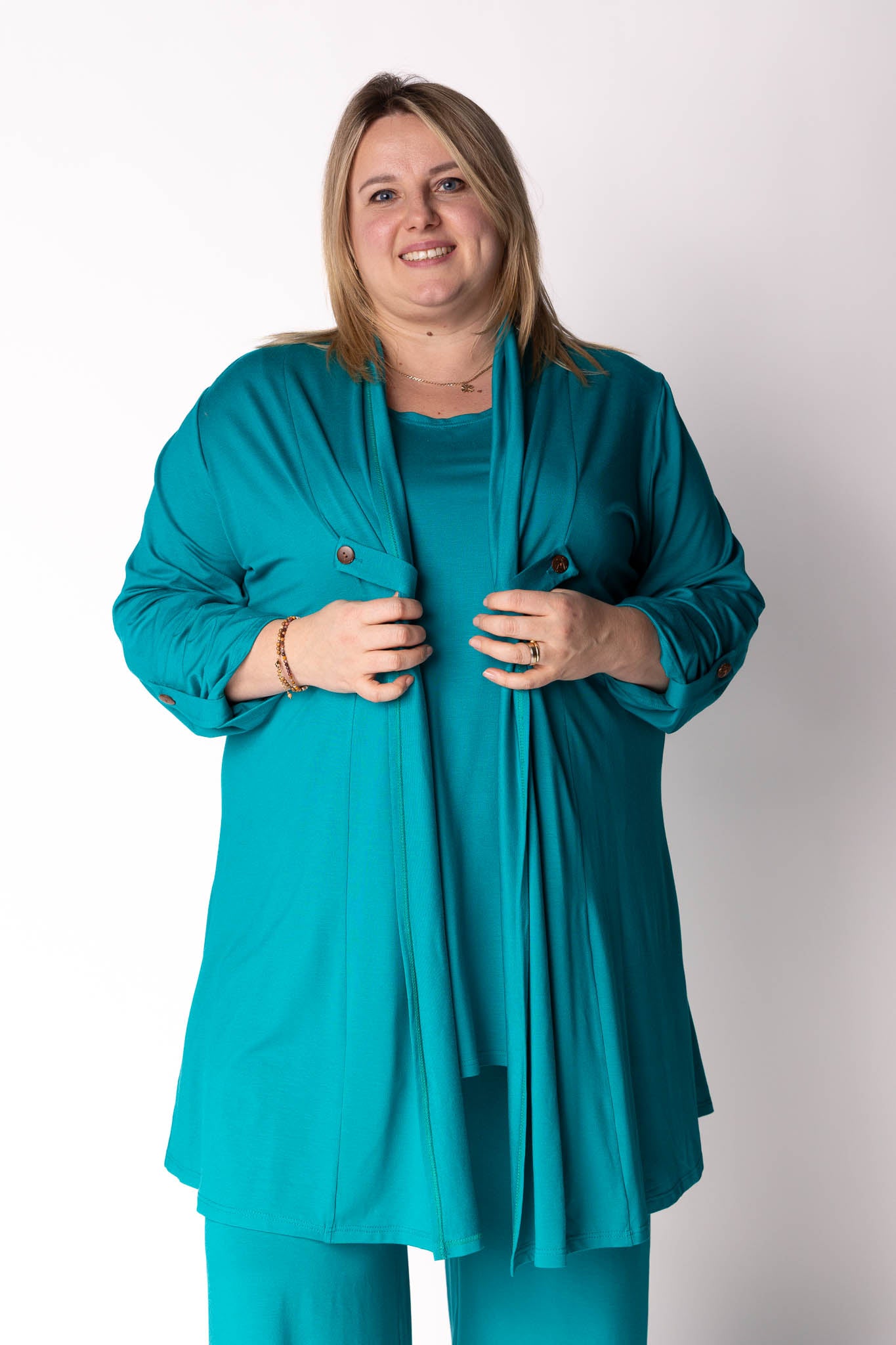 Vest Renske | Viscose | Oprol mouwen | 100cm