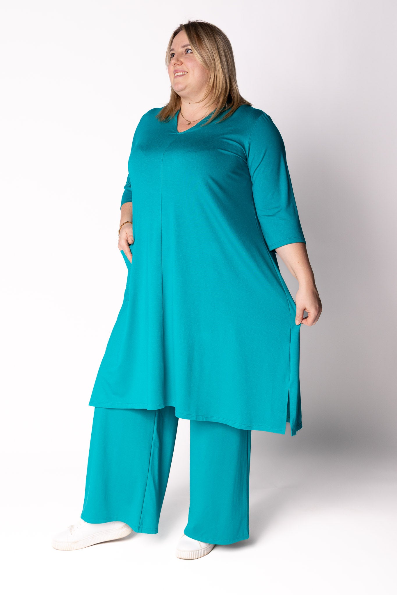 Tuniek Gonny | A-lijn | 3/4 mouw | Viscose | 110 cm