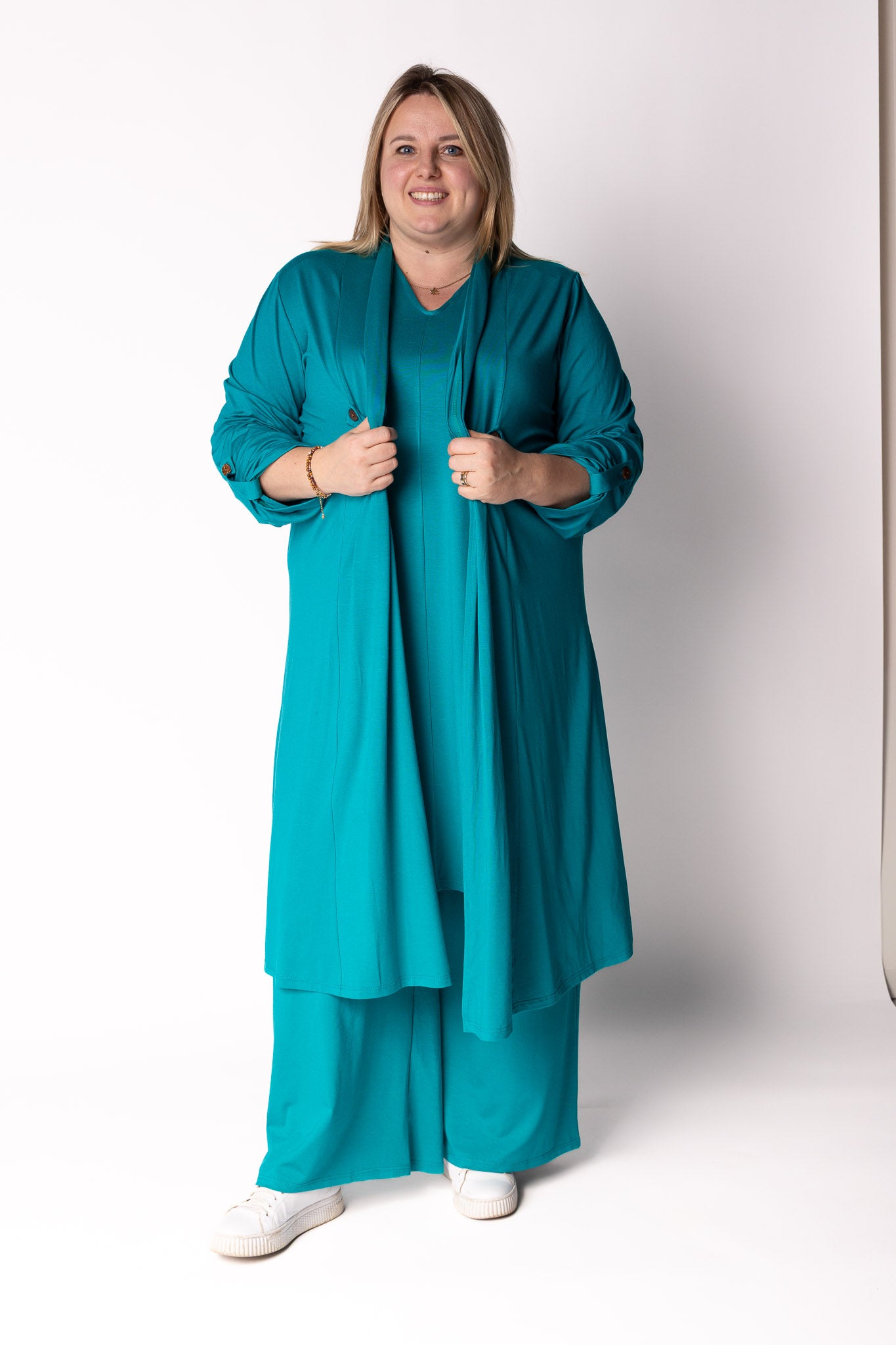 Vest Renske | Viscose | Oprol mouwen | 120cm