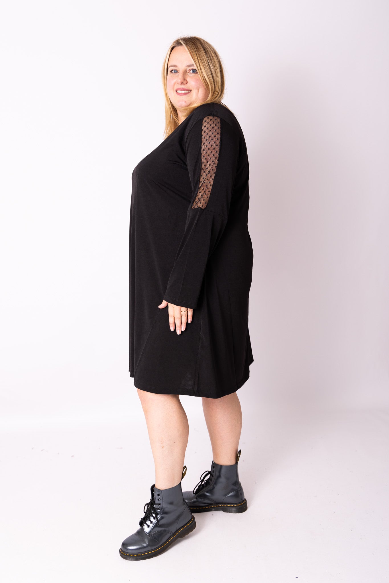 Jurk Patricia zwart travel stof ca 110 cm