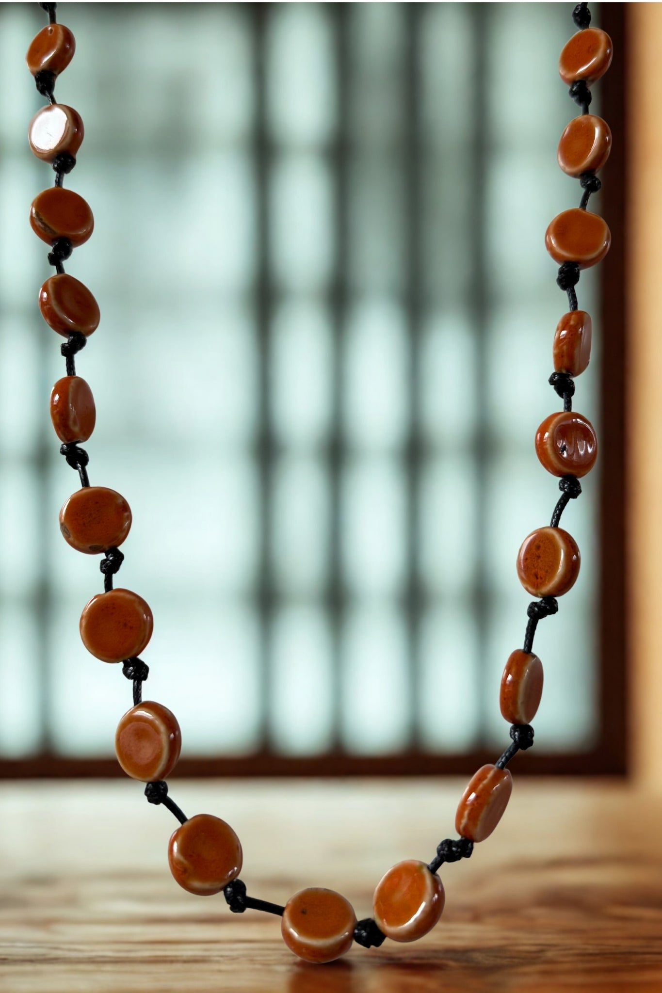 Ketting keramiek ronde oranje