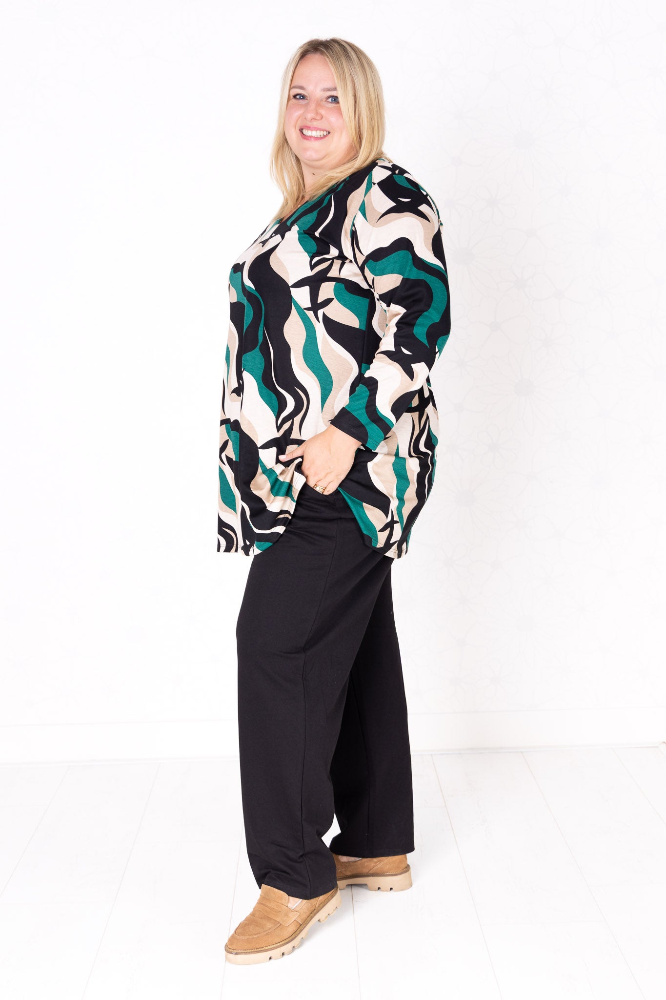 Top Erna | Modal | 90 cm | Golven Donkergroen