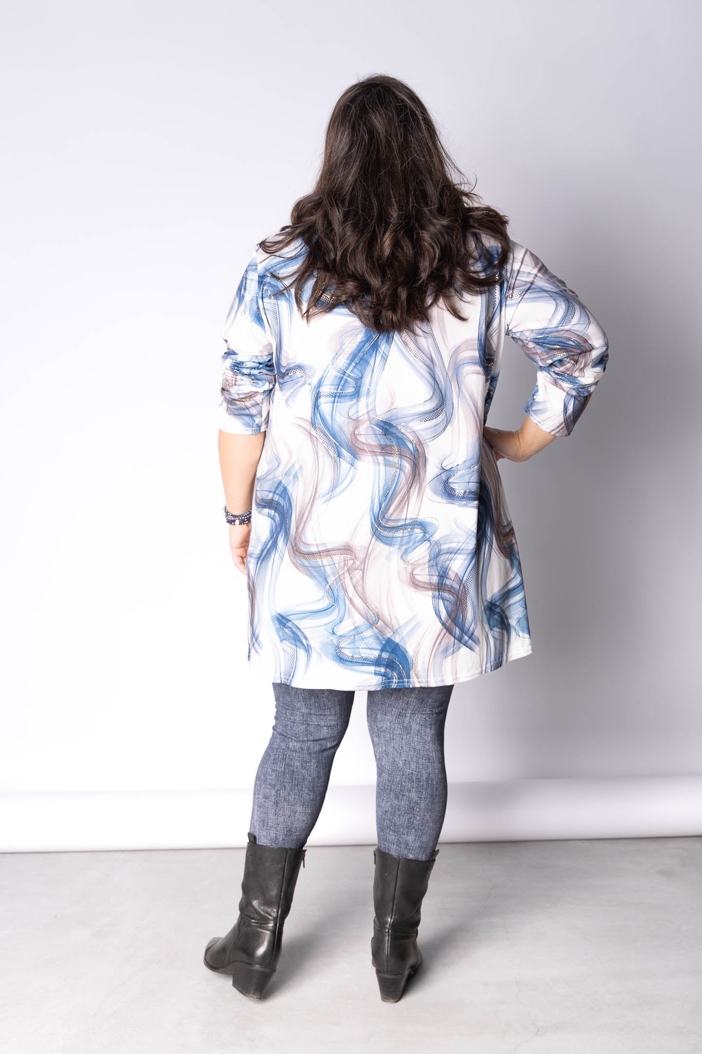 Top Vera | Blauwe Bries | Kimo | A-lijn | Lange mouw | 90cm