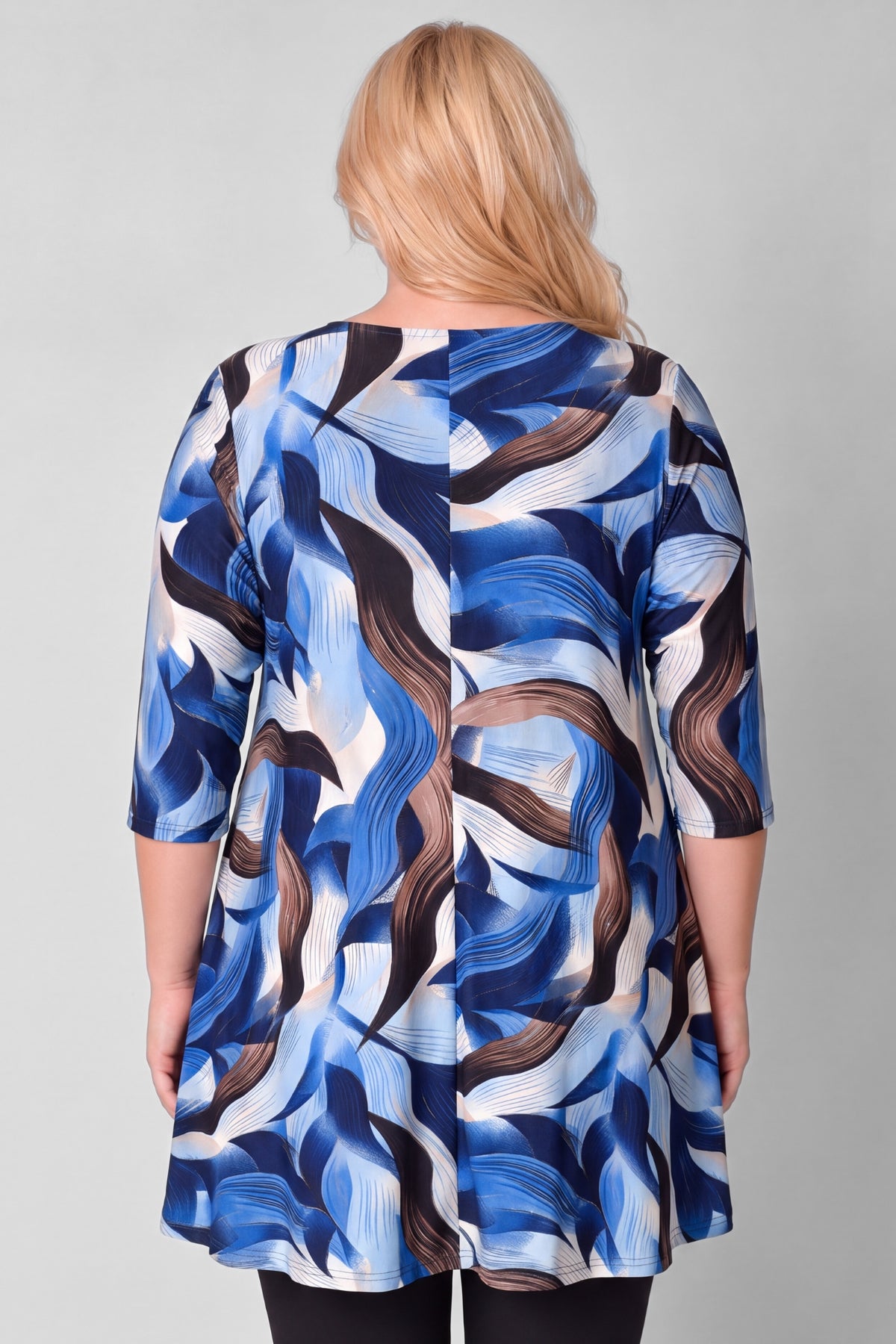 Wijd A-lijn Shirt Durkje | Blue Motion | Kimo | 4-way stretch | 3/4 mouw | Ronde hals | 96cm