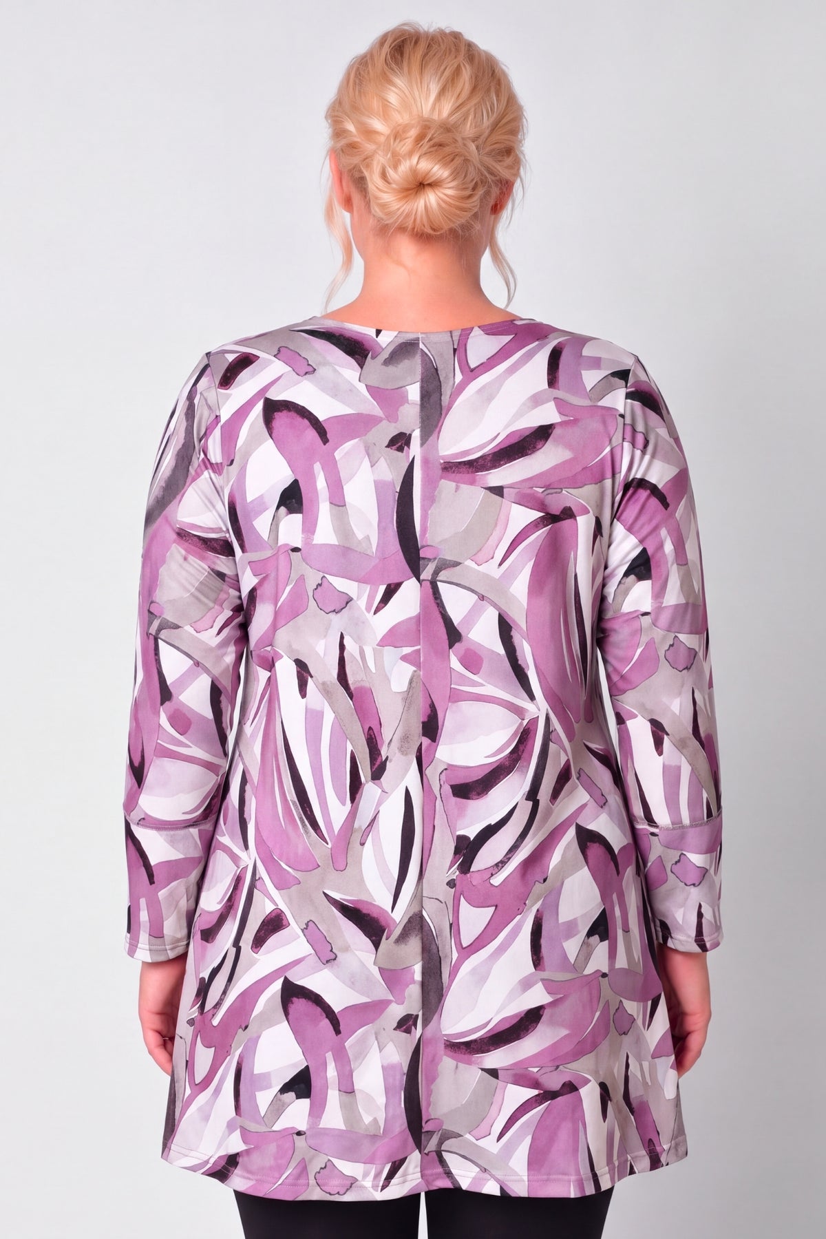Wijd A-lijn Shirt Durkje | Mauve Motion | Soft Knit | Lange mouw | Ronde hals | 86cm