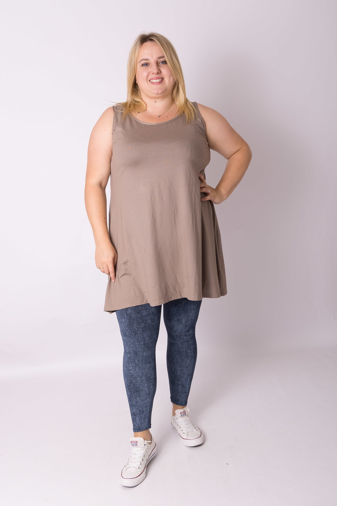 Top wijde a-lijn viscose  ca 90 cm