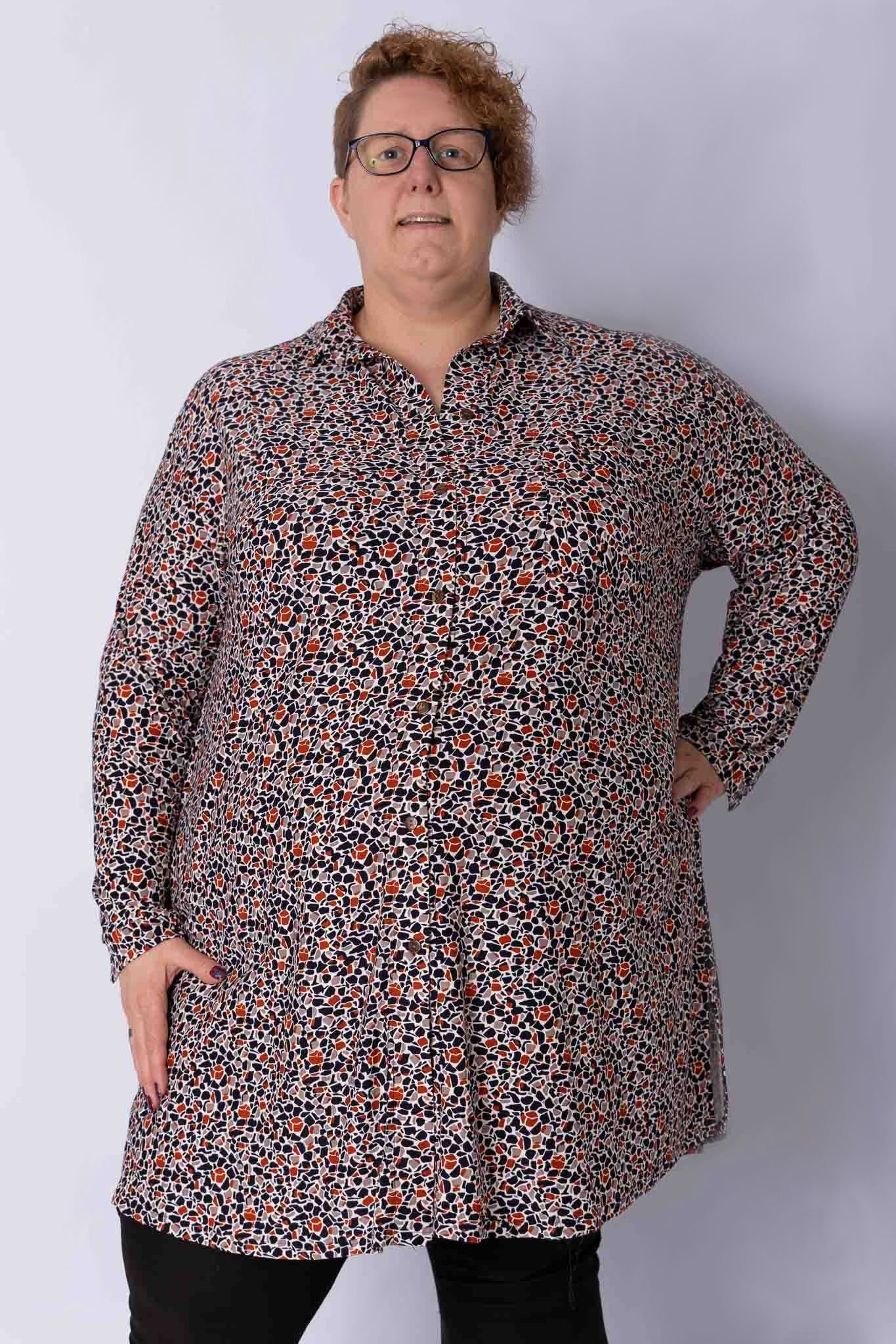 Blouse Tonny A-lijn mozaïek kimo