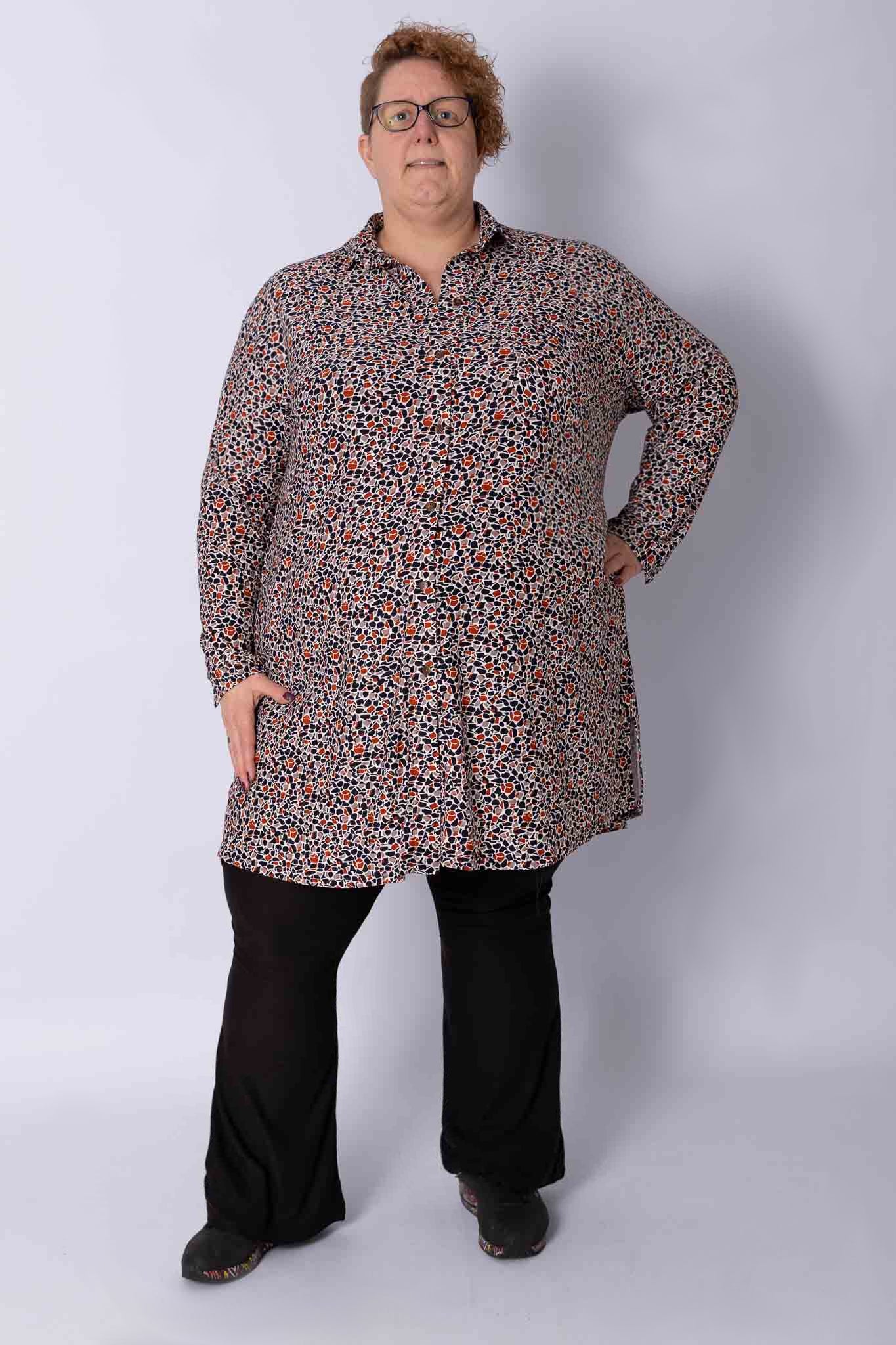 Blouse Tonny A-lijn mozaïek kimo