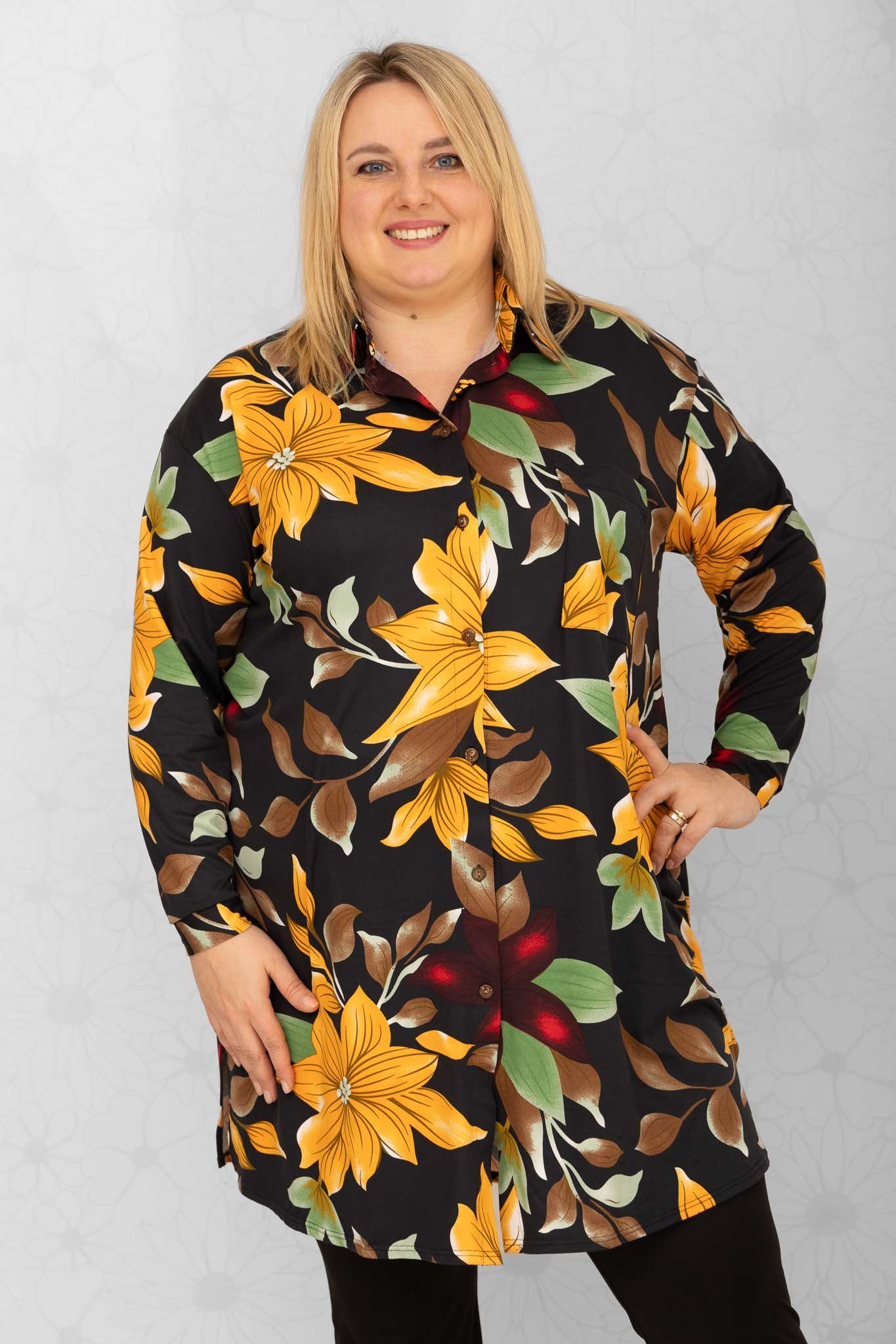 Blouse Tonny bloemen A-lijn kimo