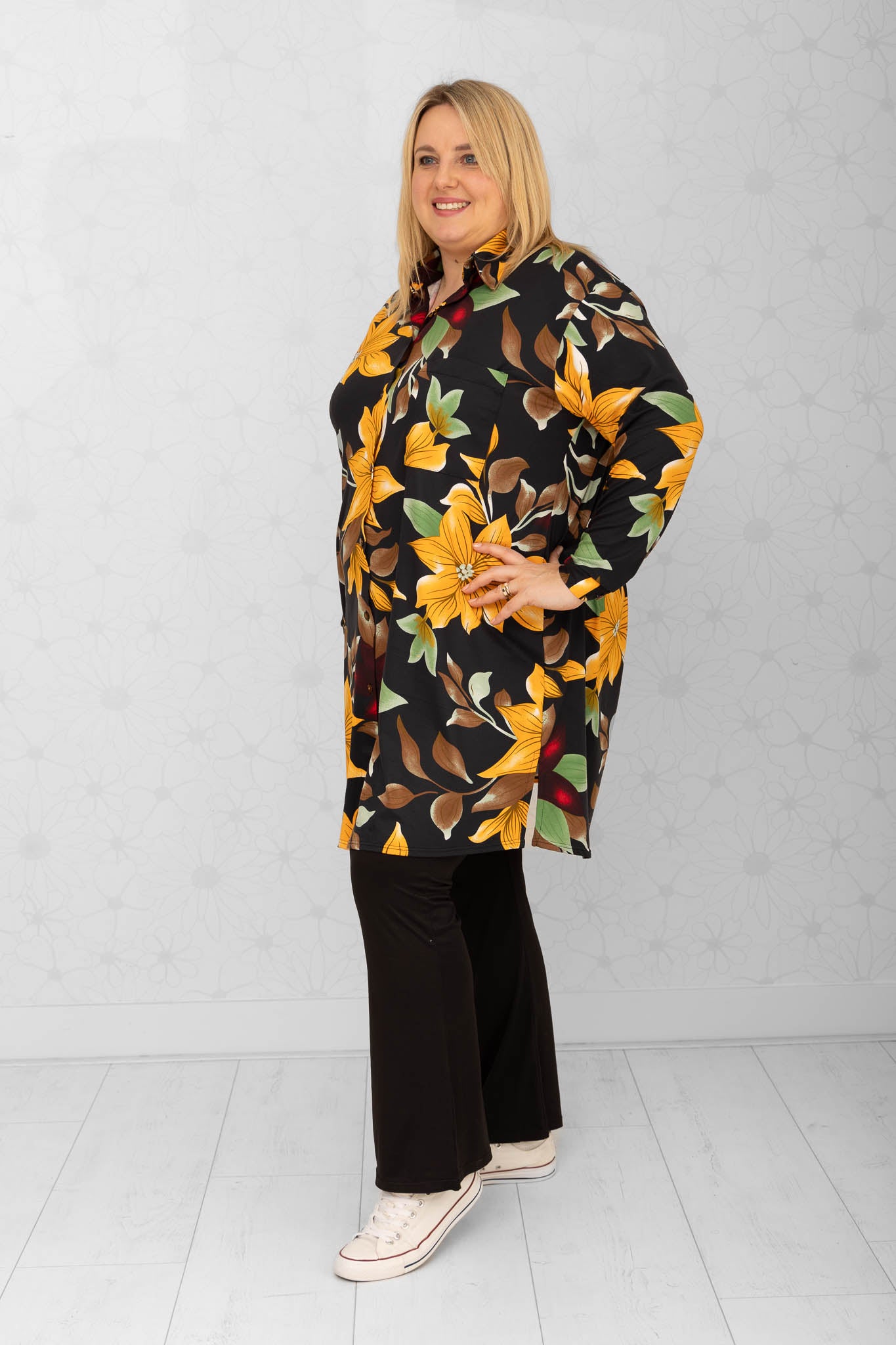 Blouse Tonny bloemen A-lijn kimo