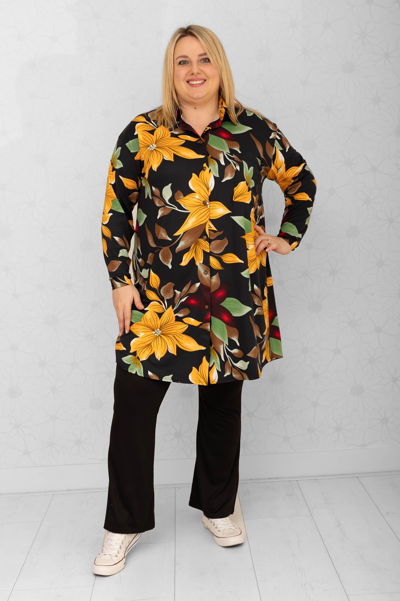 Blouse Tonny bloemen A-lijn kimo