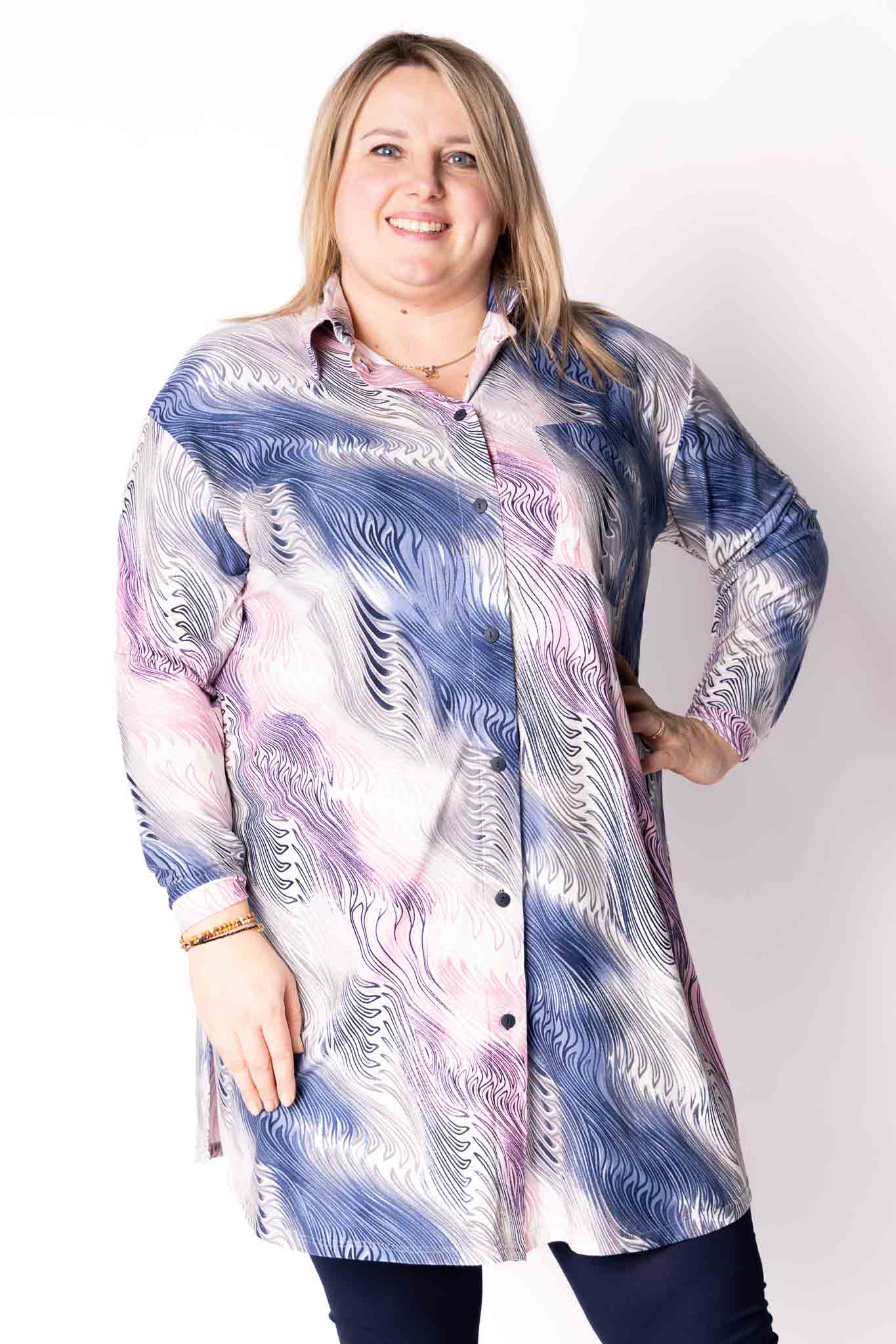 Blouse Tonny | Blush Blue| Kimo stof| 105cm