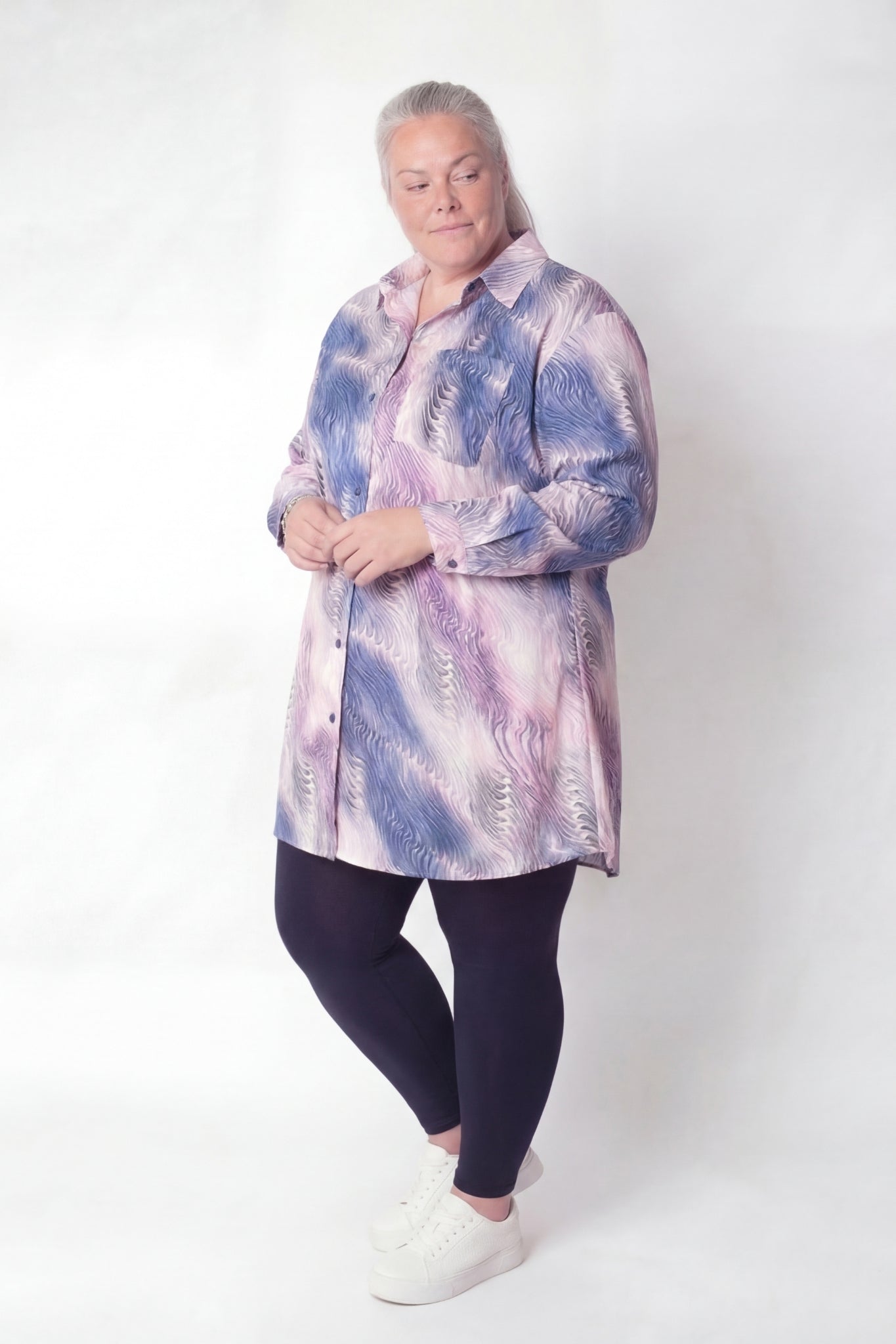 Blouse Tonny | Blush Blue| Kimo stof| 105cm