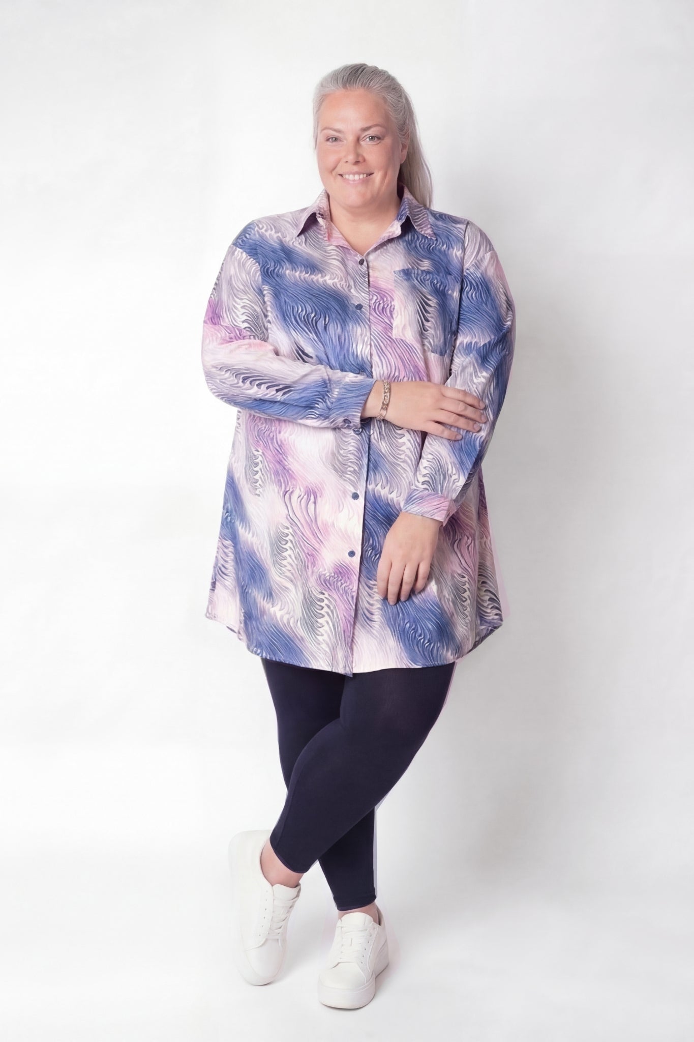 Blouse Tonny | Blush Blue| Kimo stof| 105cm