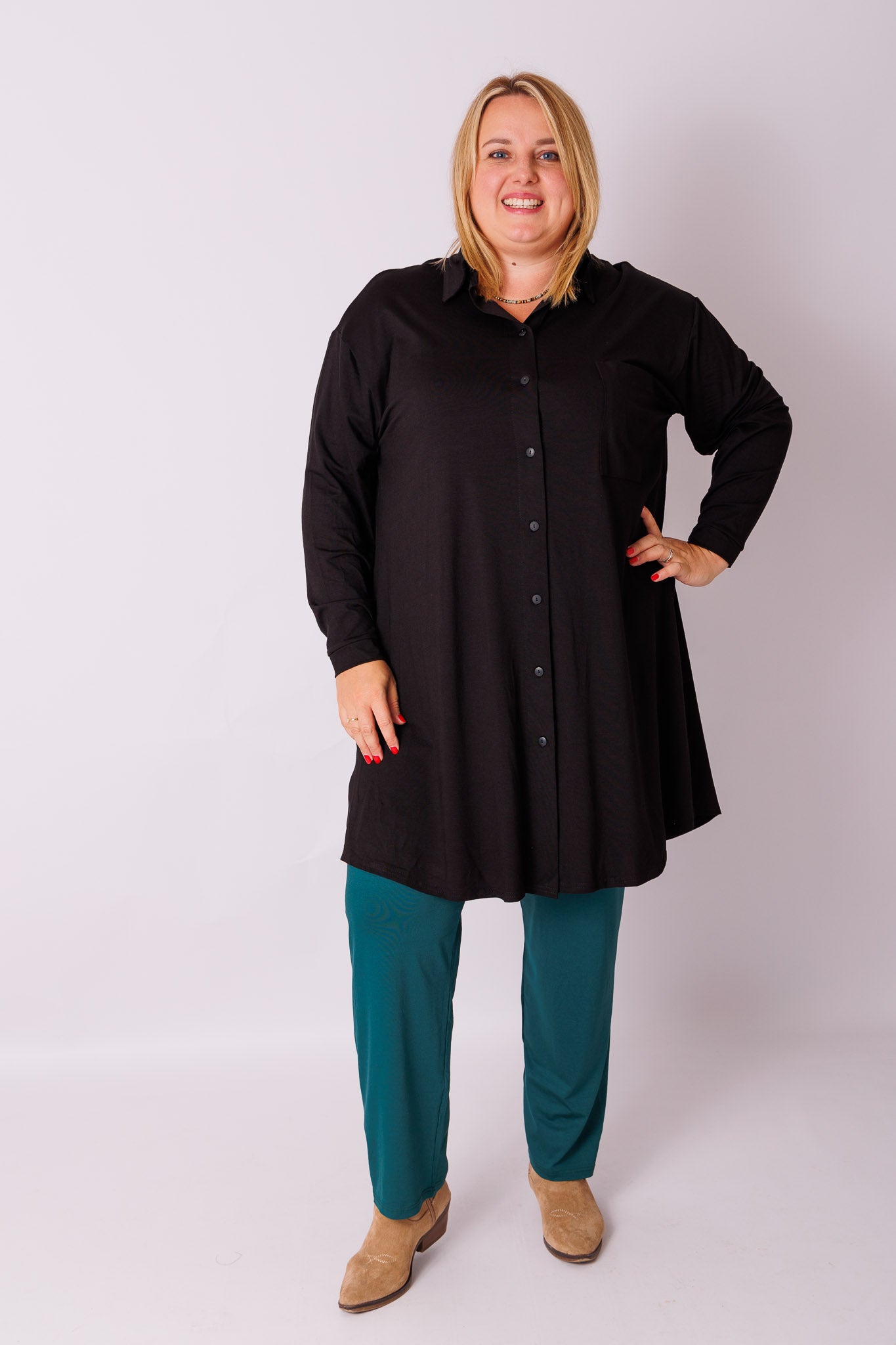 Blouse Tonny | A-lijn | lange mouw | Viscose | 105cm