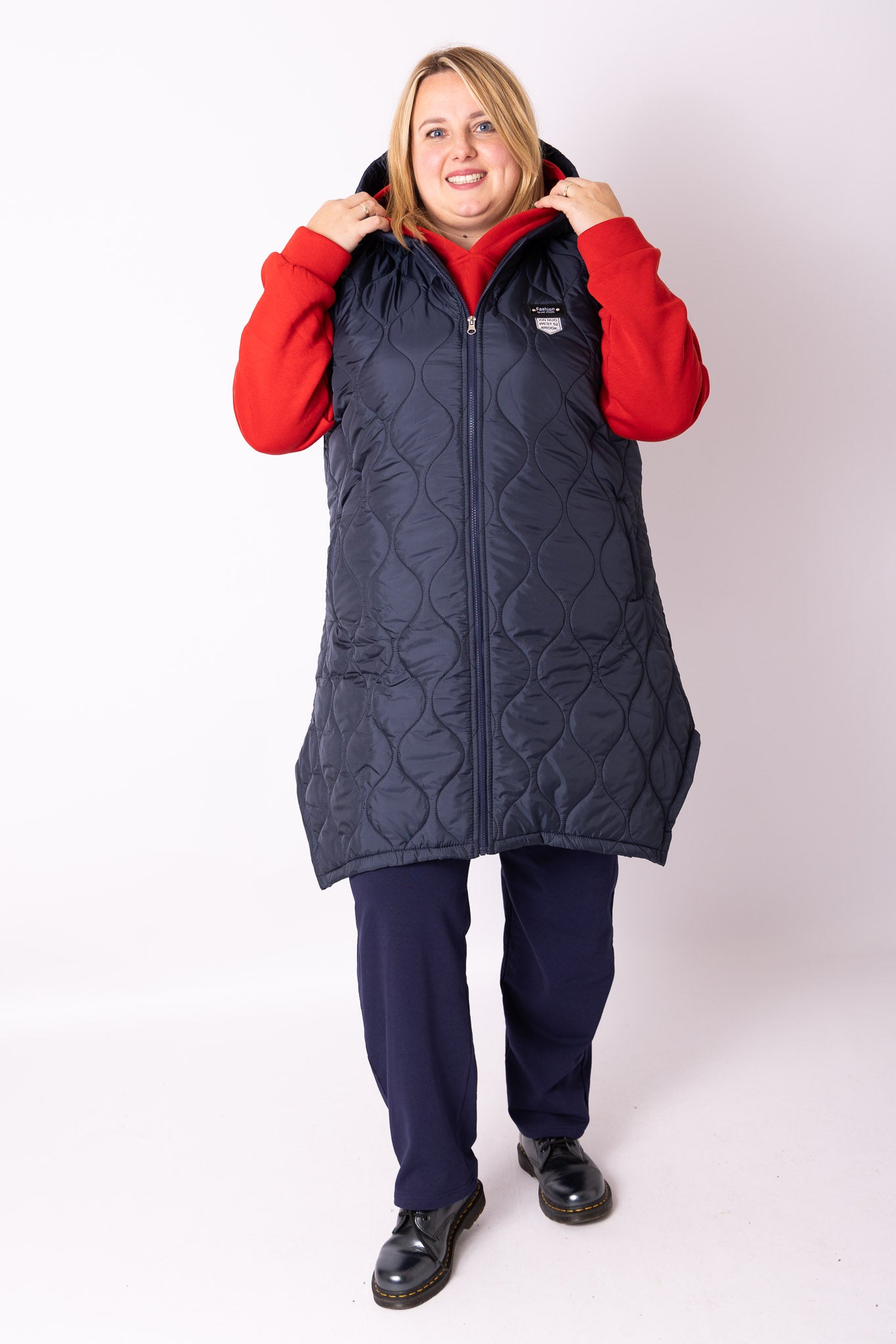 Bodywarmer met capuchon t/m maat 52