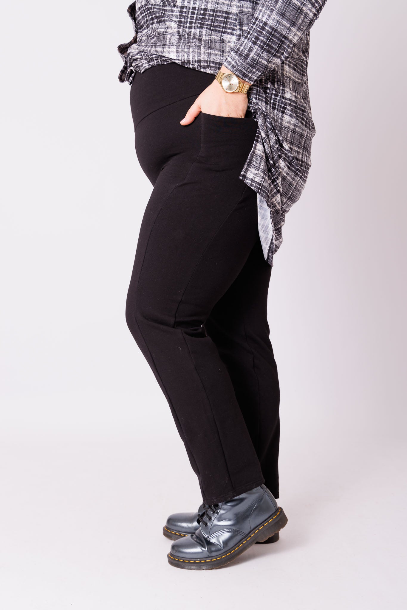 Damesbroek zoals leggings met zakken katoen