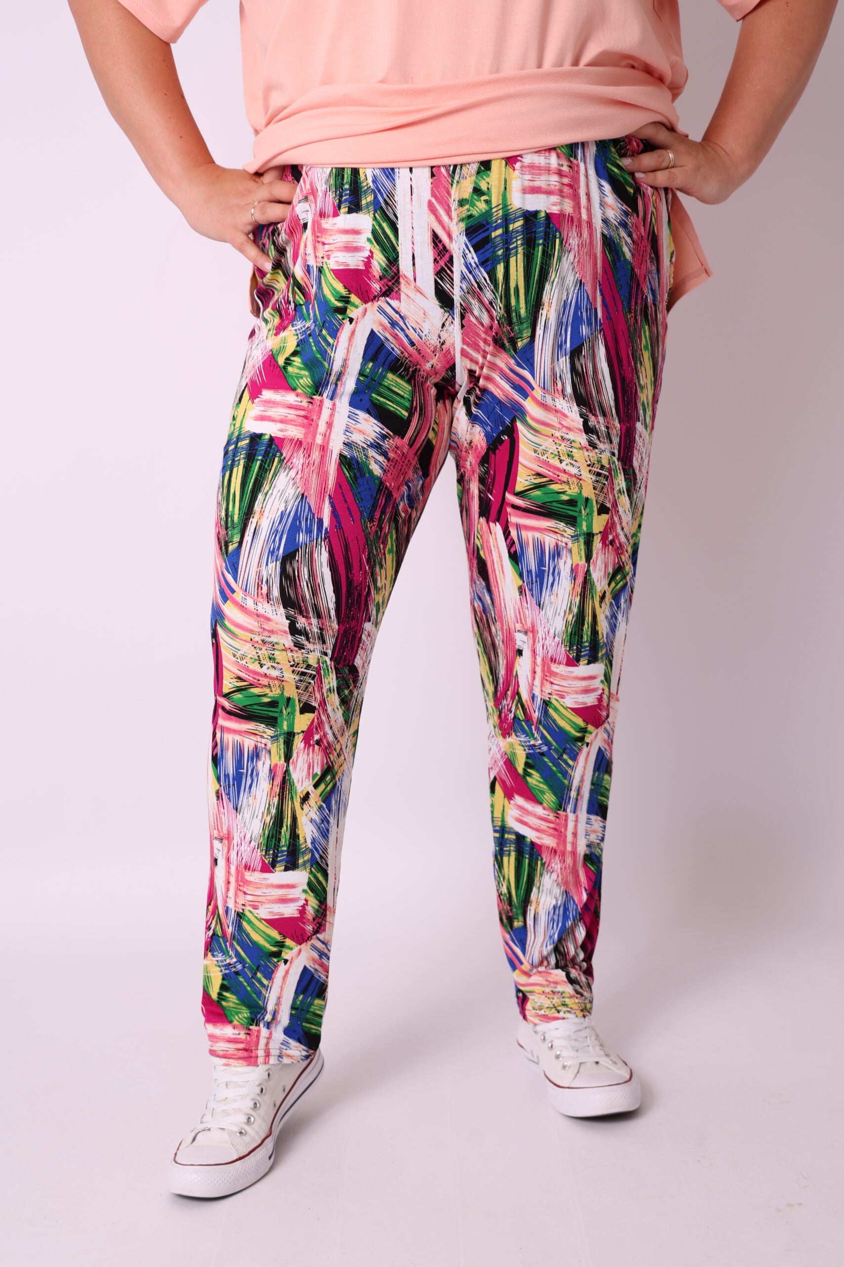 Broek comfy abstracte schilderij  viscose