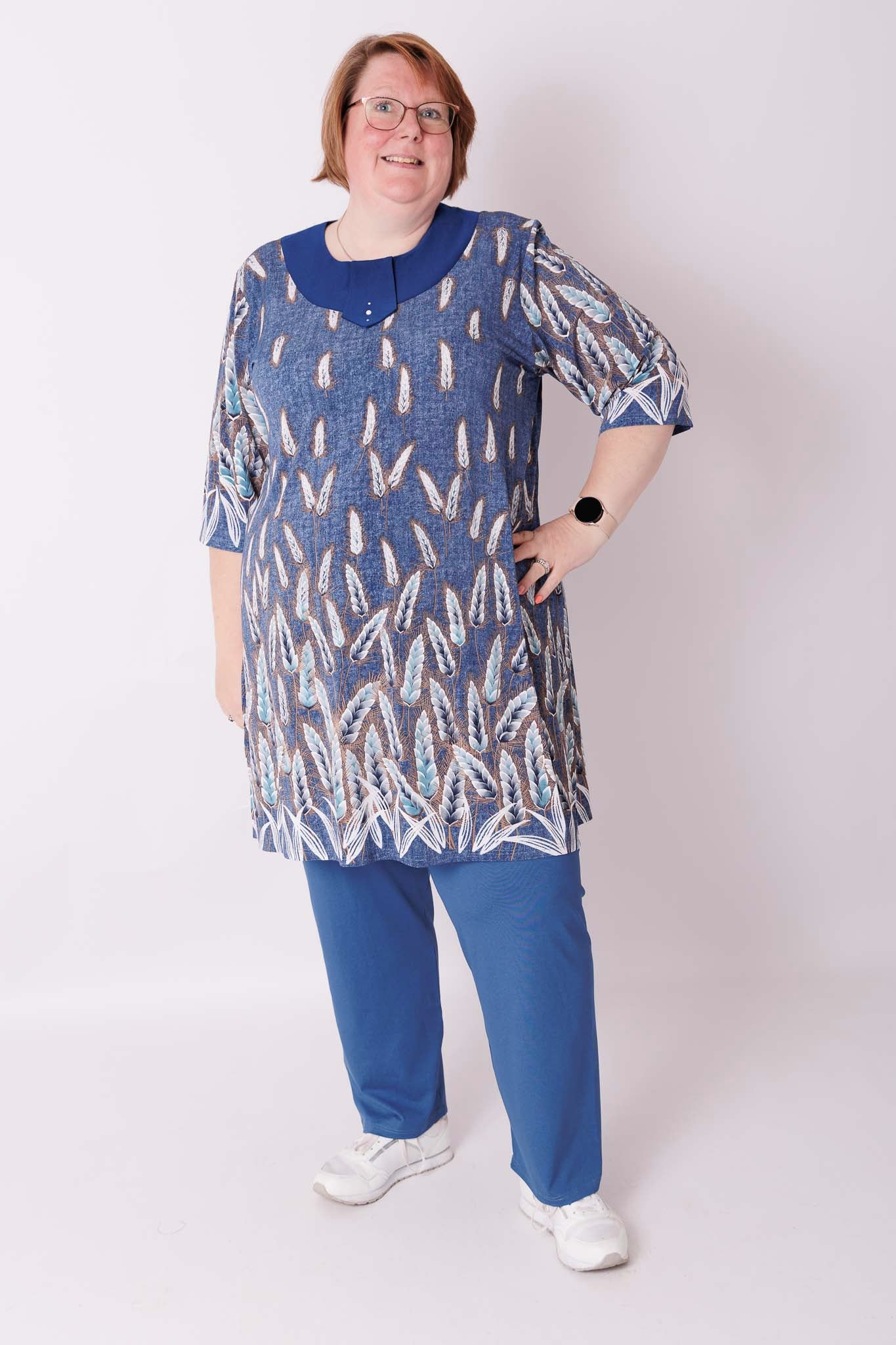 Tuniek Hollandia granen op jeans travel stof 96 cm