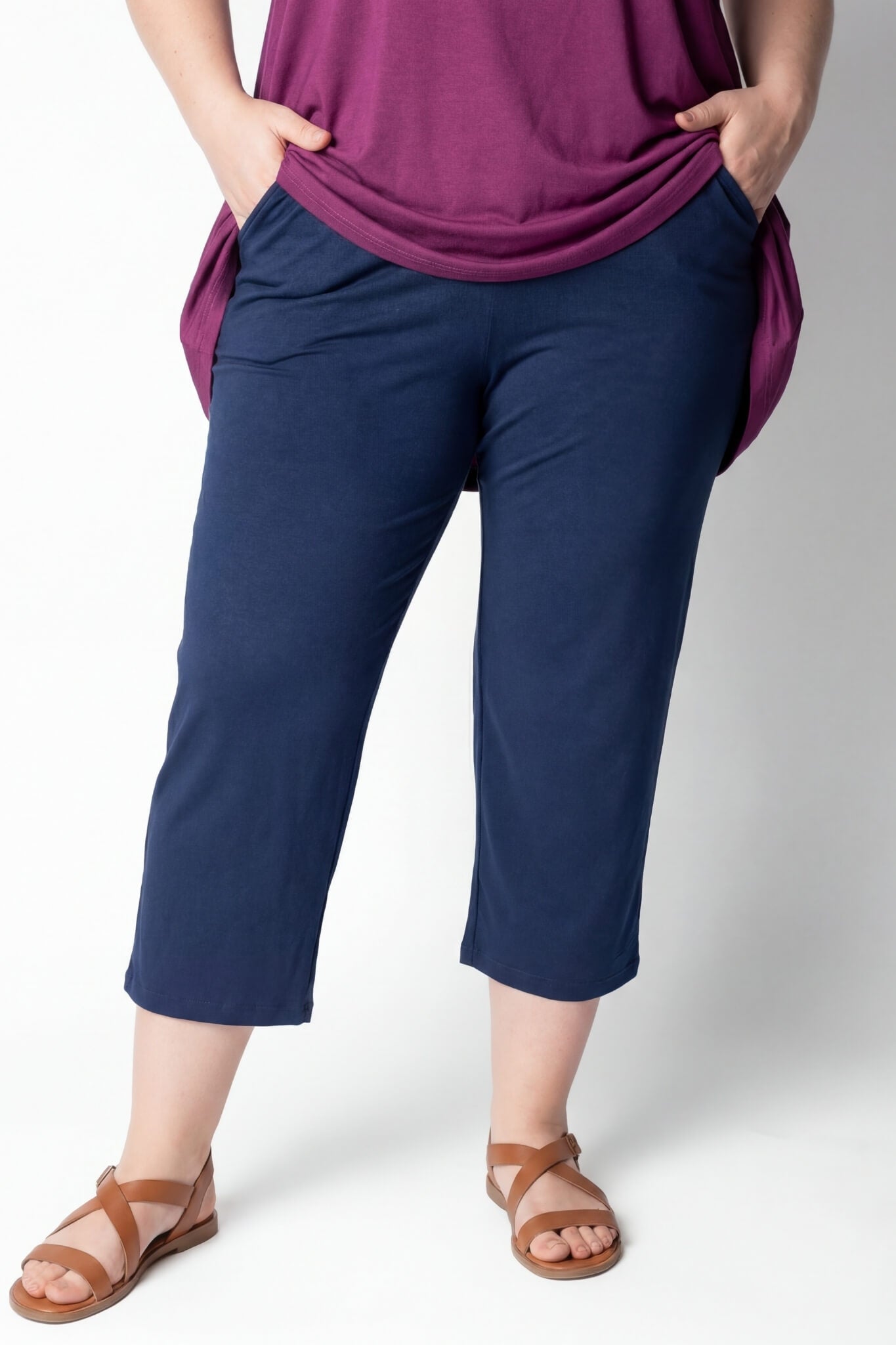Viscose Capri Broek | Comfort Stretch | Met Zakken | Circa. 56cm binnenbeen