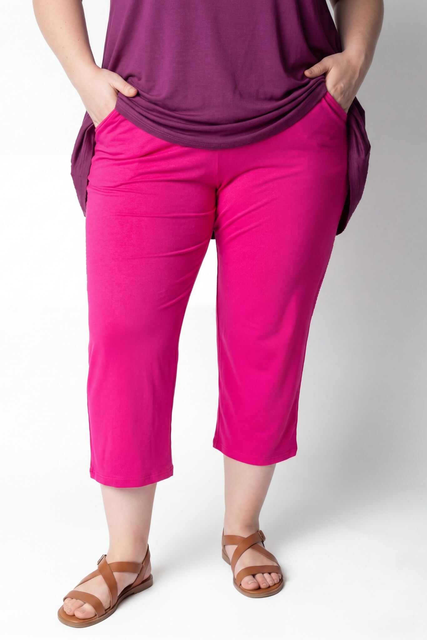 Viscose Capri Broek | Comfort Stretch | Met Zakken | Circa. 56cm binnenbeen
