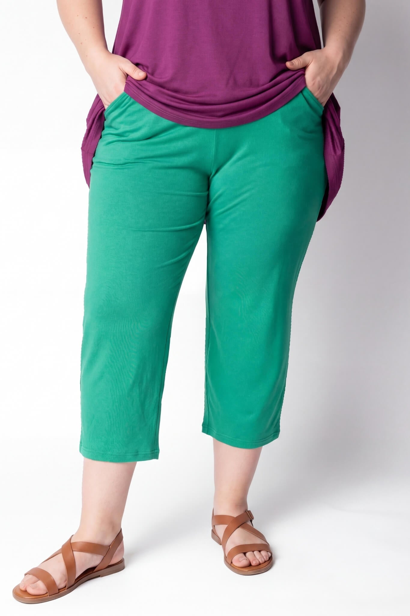 Viscose Capri Broek | Comfort Stretch | Met Zakken | Circa. 56cm binnenbeen