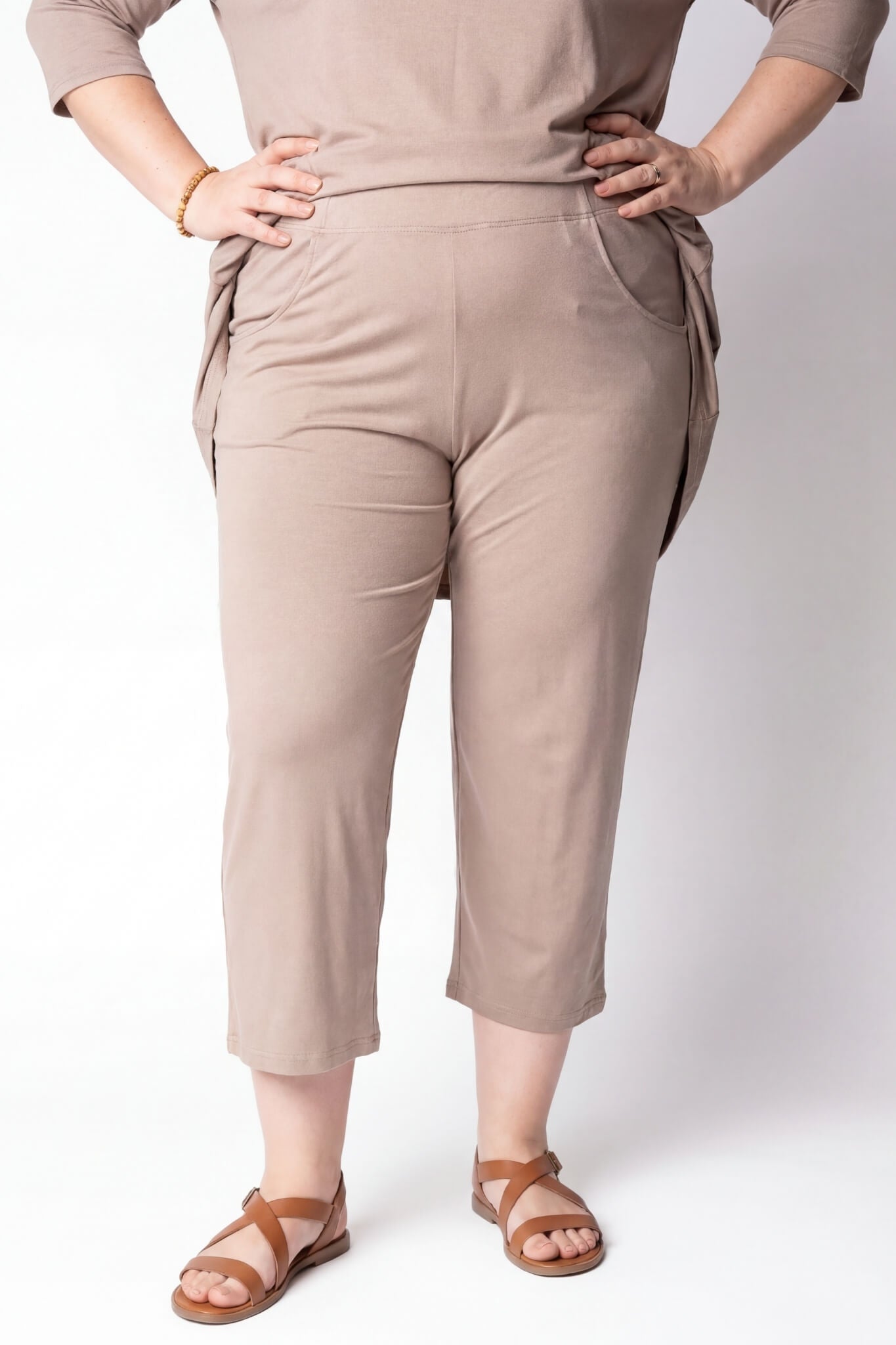 Viscose Capri Broek | Comfort Stretch | Met Zakken | Circa. 56cm binnenbeen
