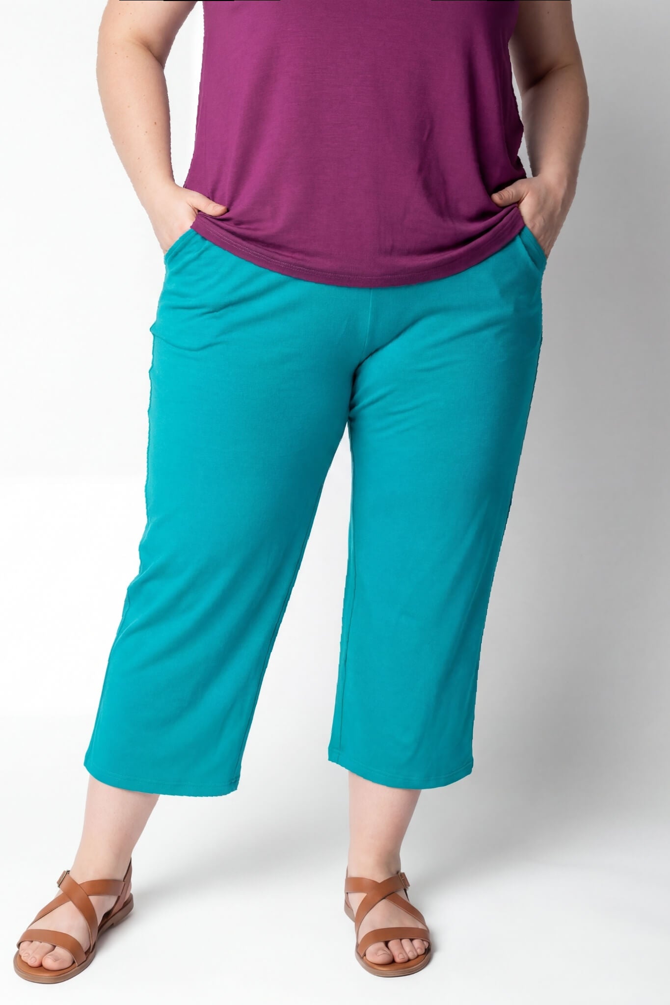 Viscose Capri Broek | Comfort Stretch | Met Zakken | Circa. 56cm binnenbeen