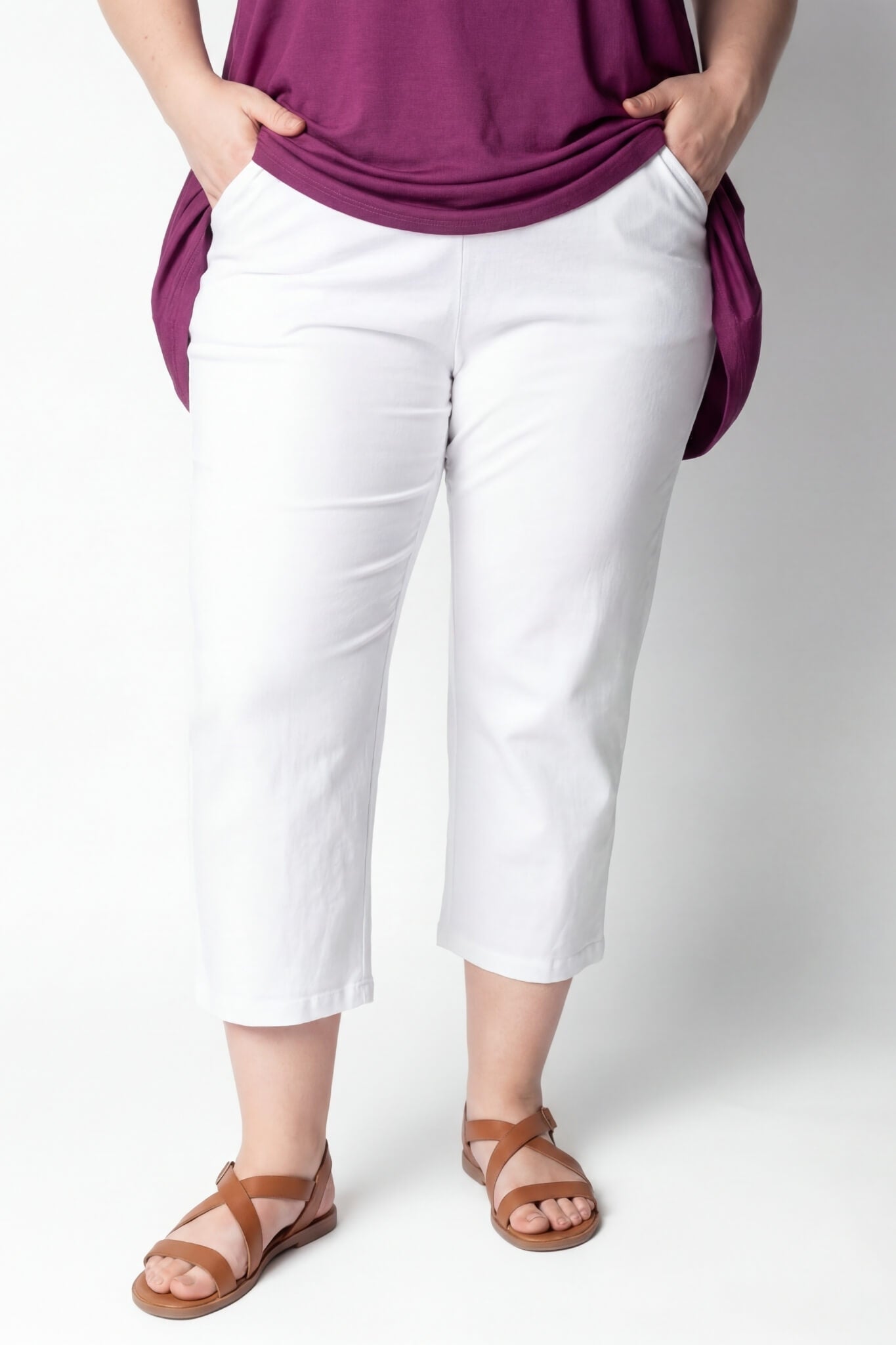 Viscose Capri Broek | Comfort Stretch | Met Zakken | Circa. 56cm binnenbeen