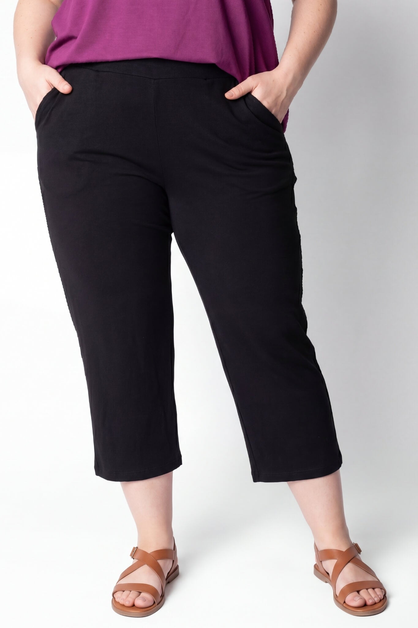Viscose Capri Broek | Comfort Stretch | Met Zakken | Circa. 56cm binnenbeen