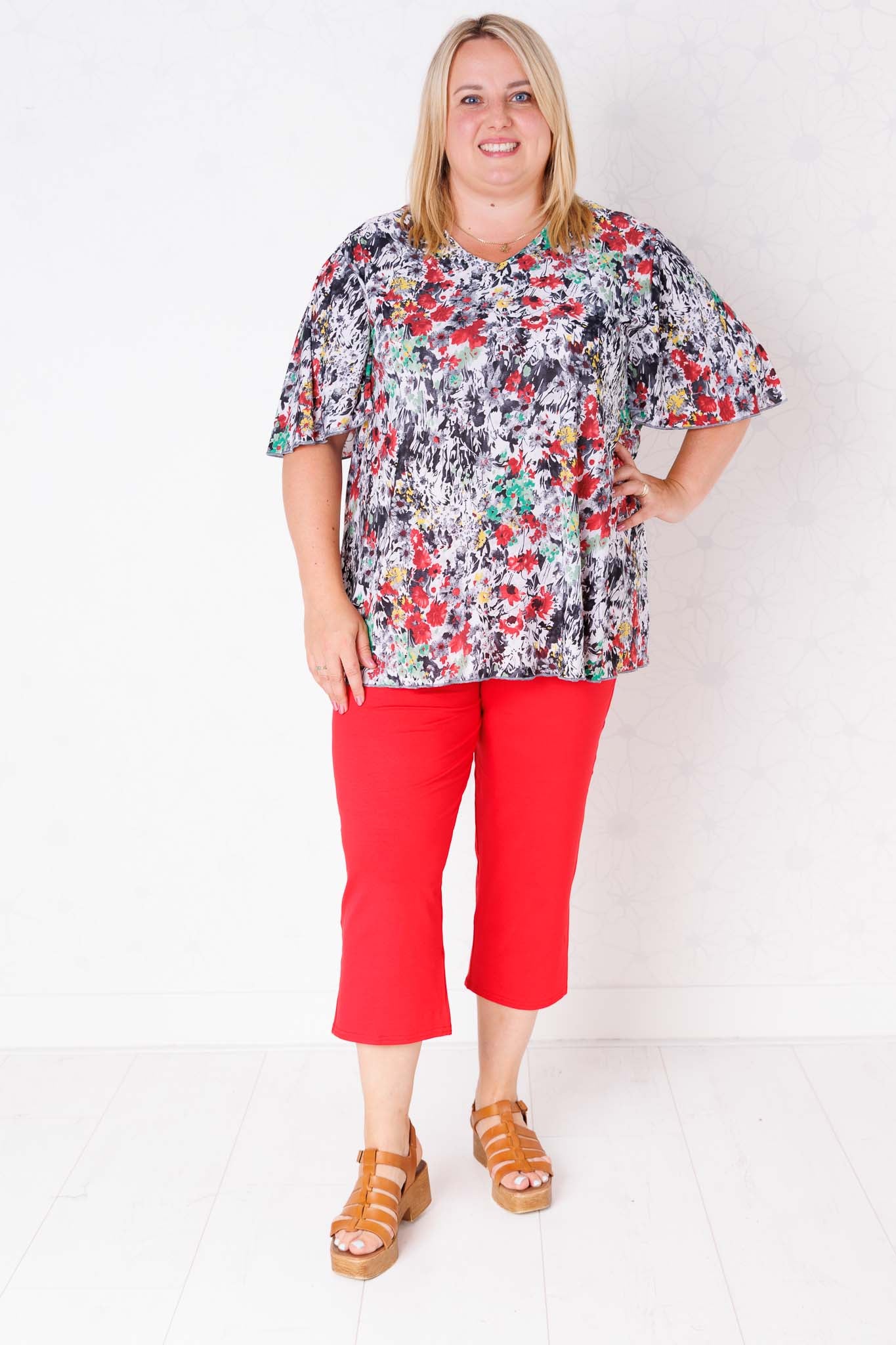 Driekwart klassieke broek | Viscose | ca. 56 cm binnenbeenlengte