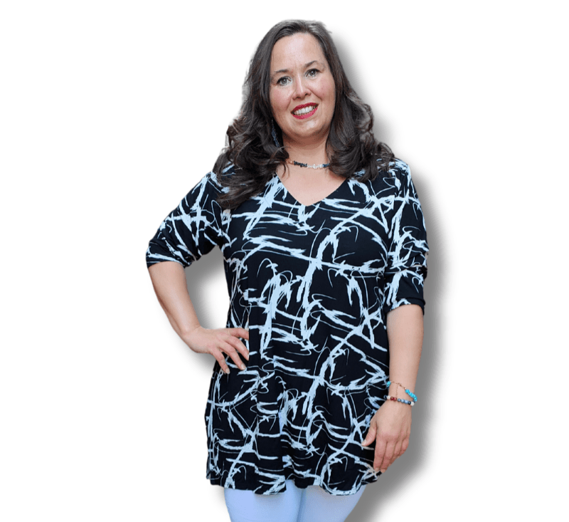 Top Erna driekwart mouwen viscose 80-83 cm