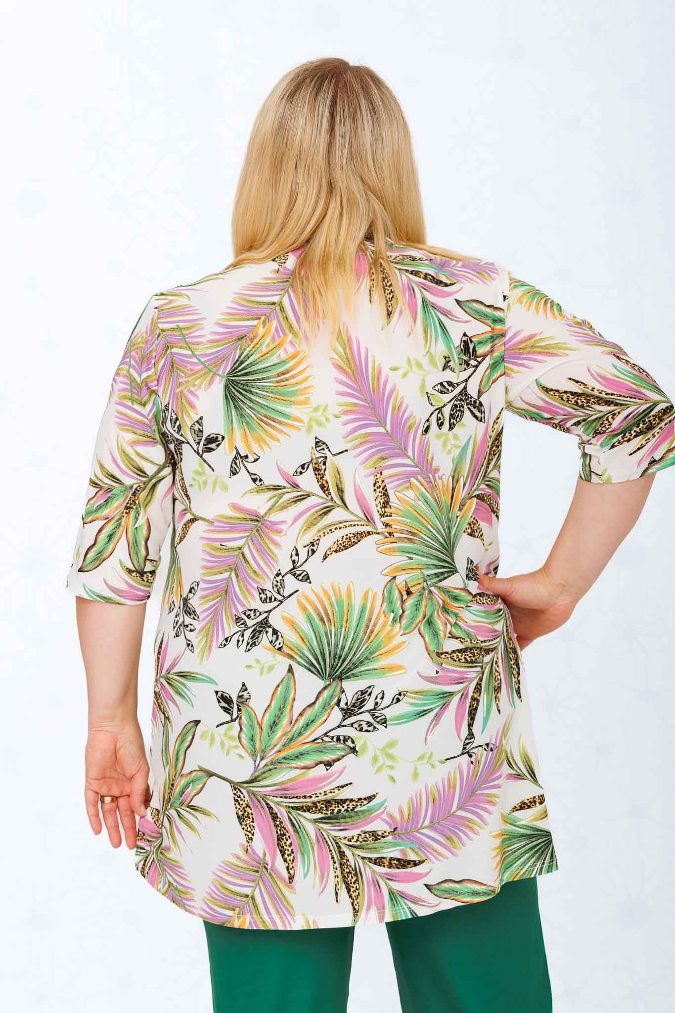 Top Erna – Planten op Ecru | ITY Travelstof | ca. 90 cm